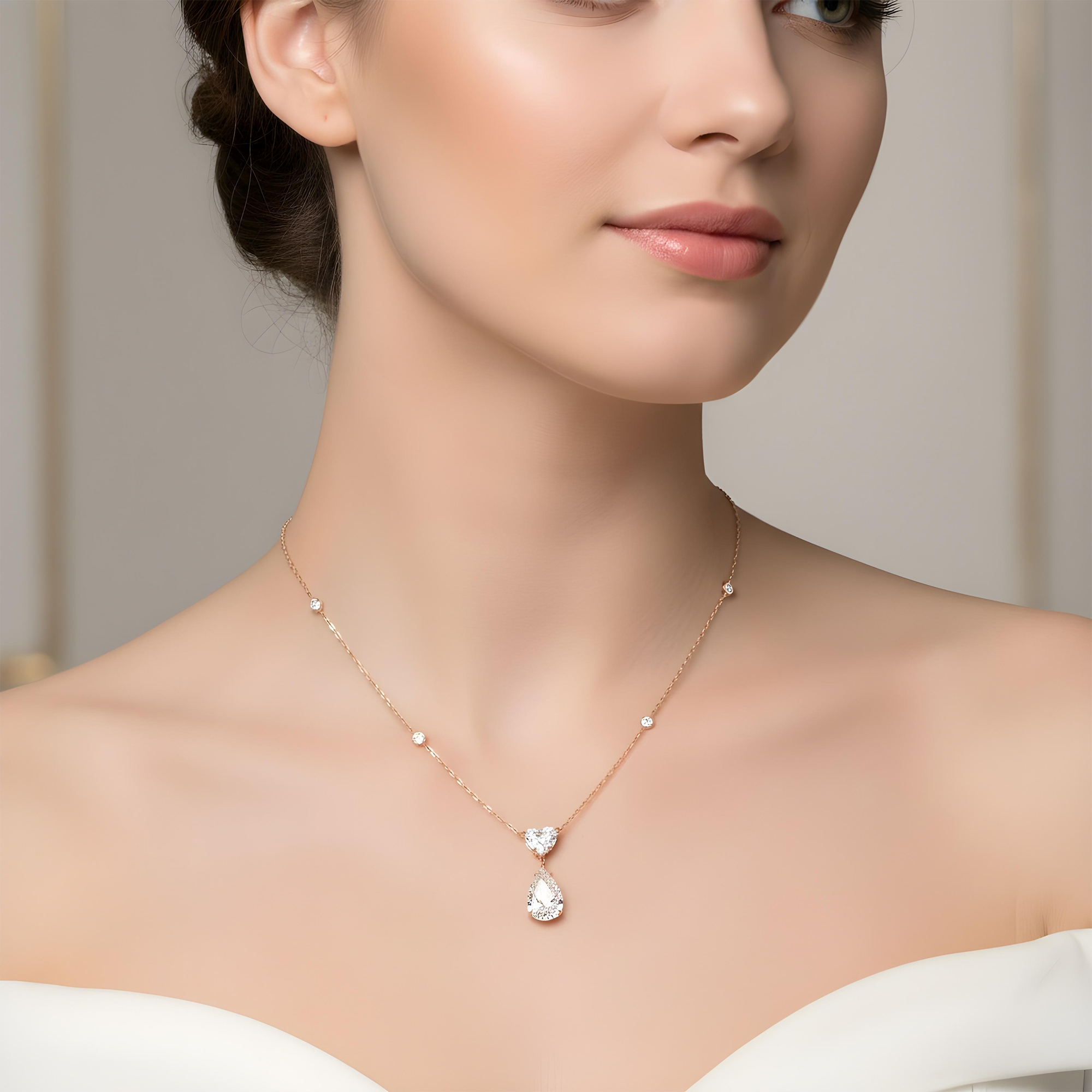 IGI 18K White Gold Multi Cut Diamond Necklace 6.24ctw