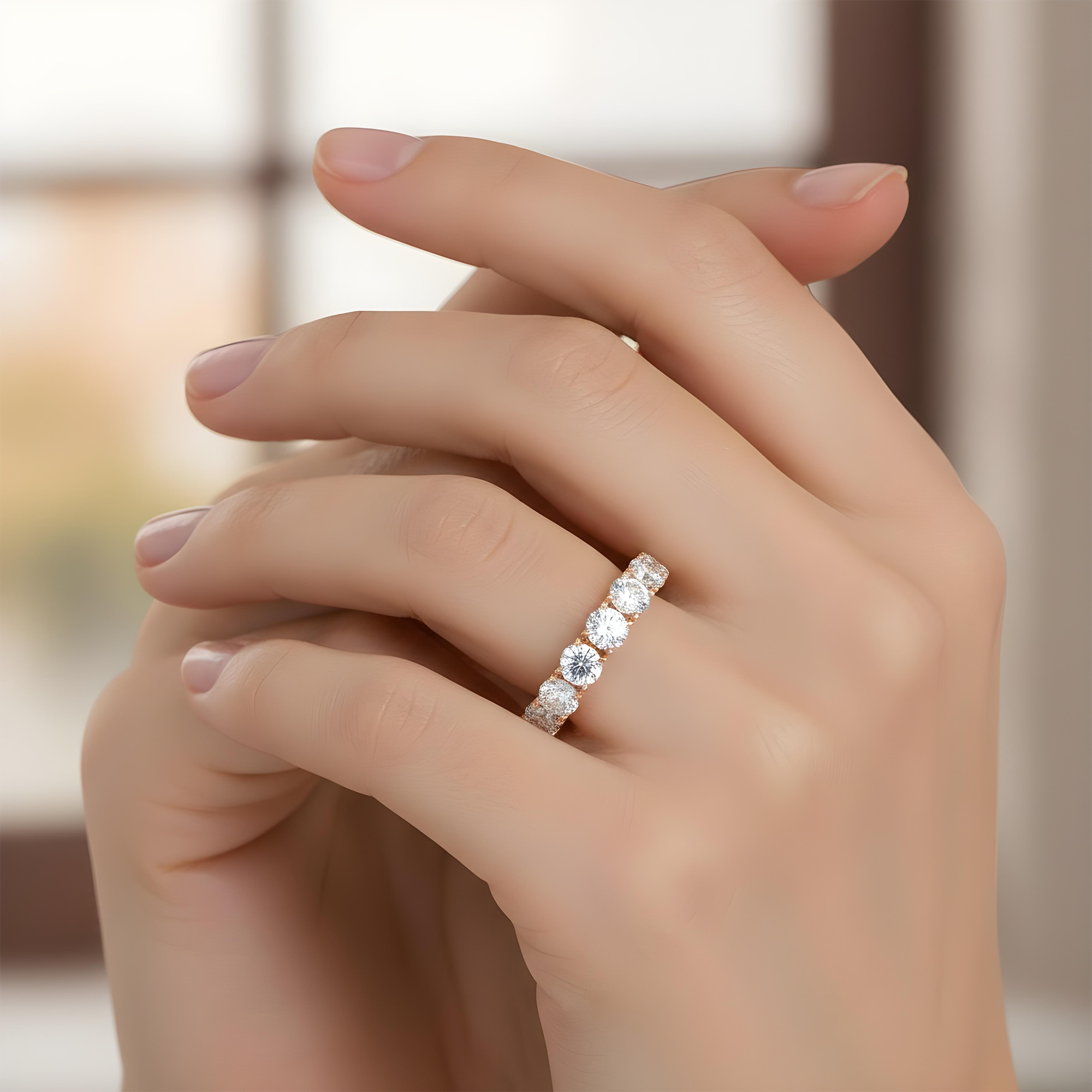 White Gold Round Diamond Half Eternity Ring 2.11ct
