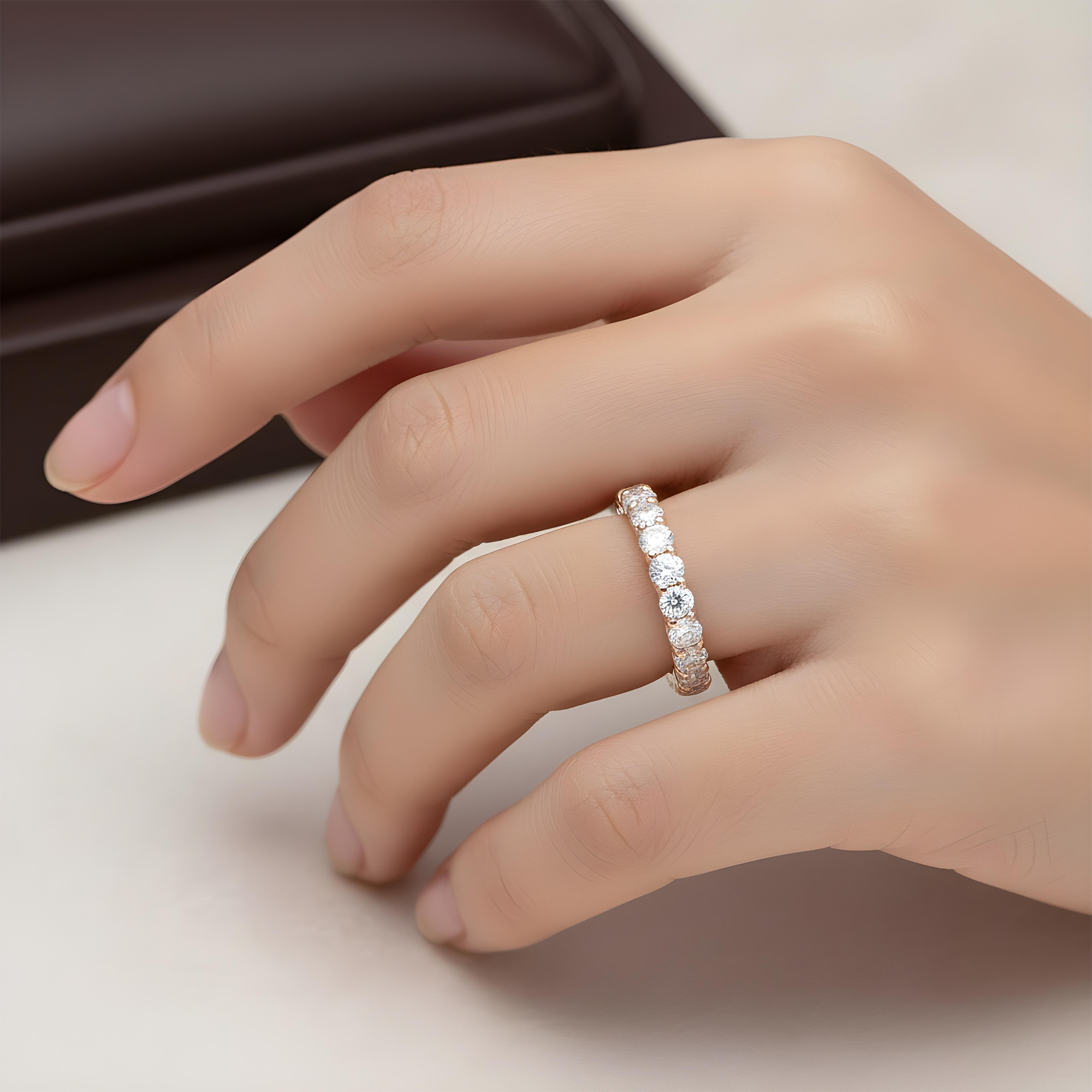 White Gold Round Diamond Eternity Ring 3.70ct (size 6)