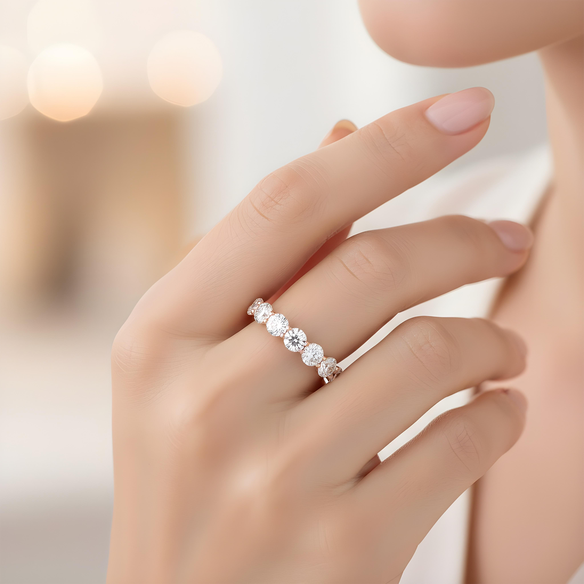 White Gold Round Diamond Half Eternity Ring 1.92ct