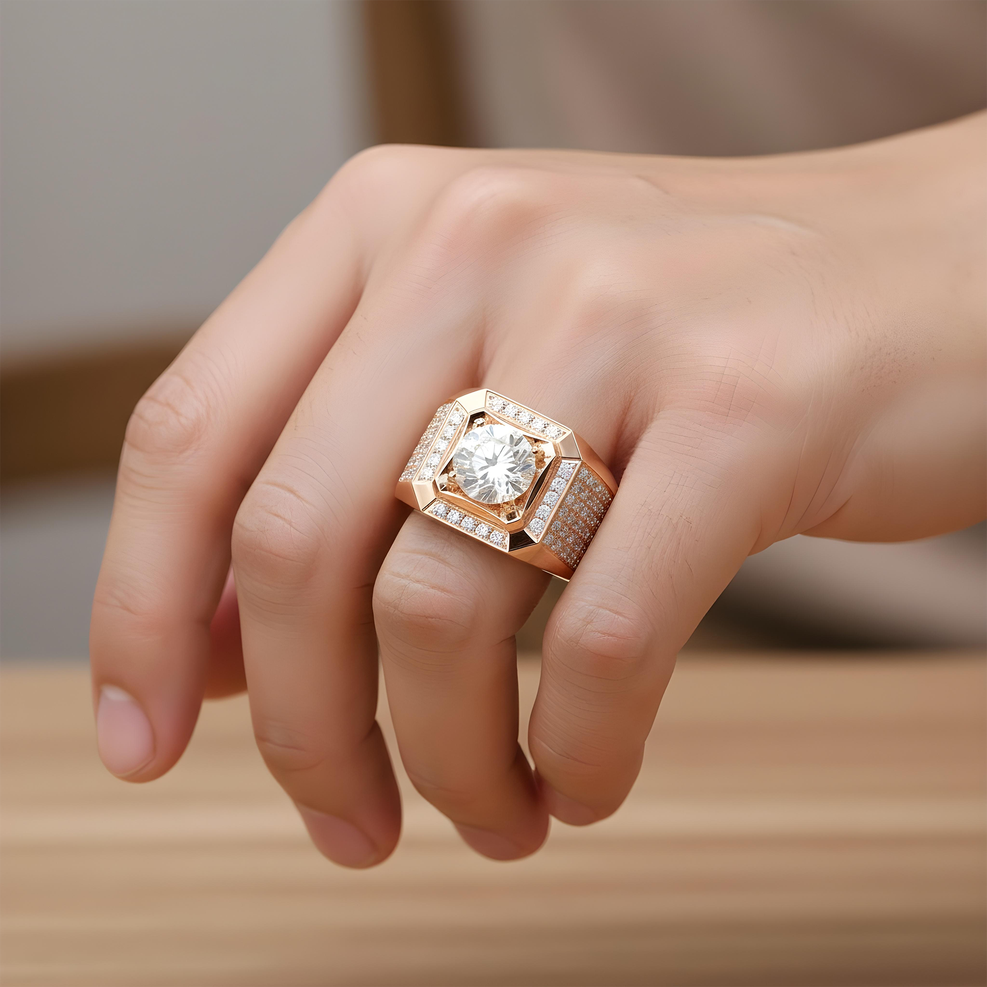 IGI 18K White Gold Round Diamond Ring 3.16ct