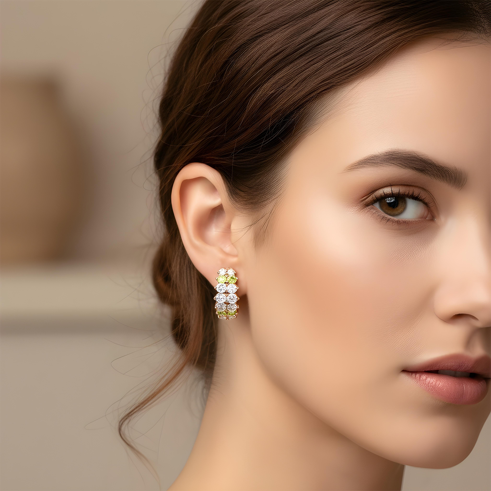 14K White Gold Canary Yellow Diamond Hoop Earrings 3.24ctw