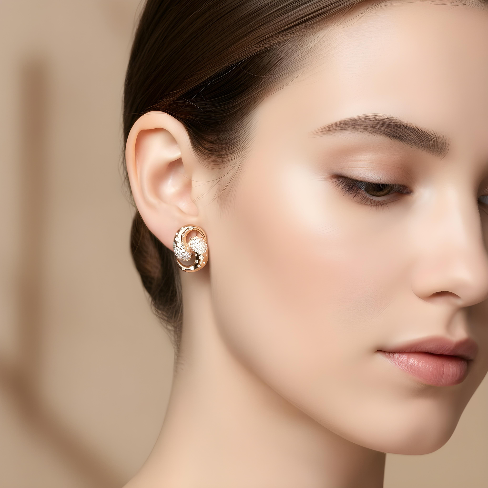 14K Yellow Gold Round Diamond Stud Earrings 2.47ctw