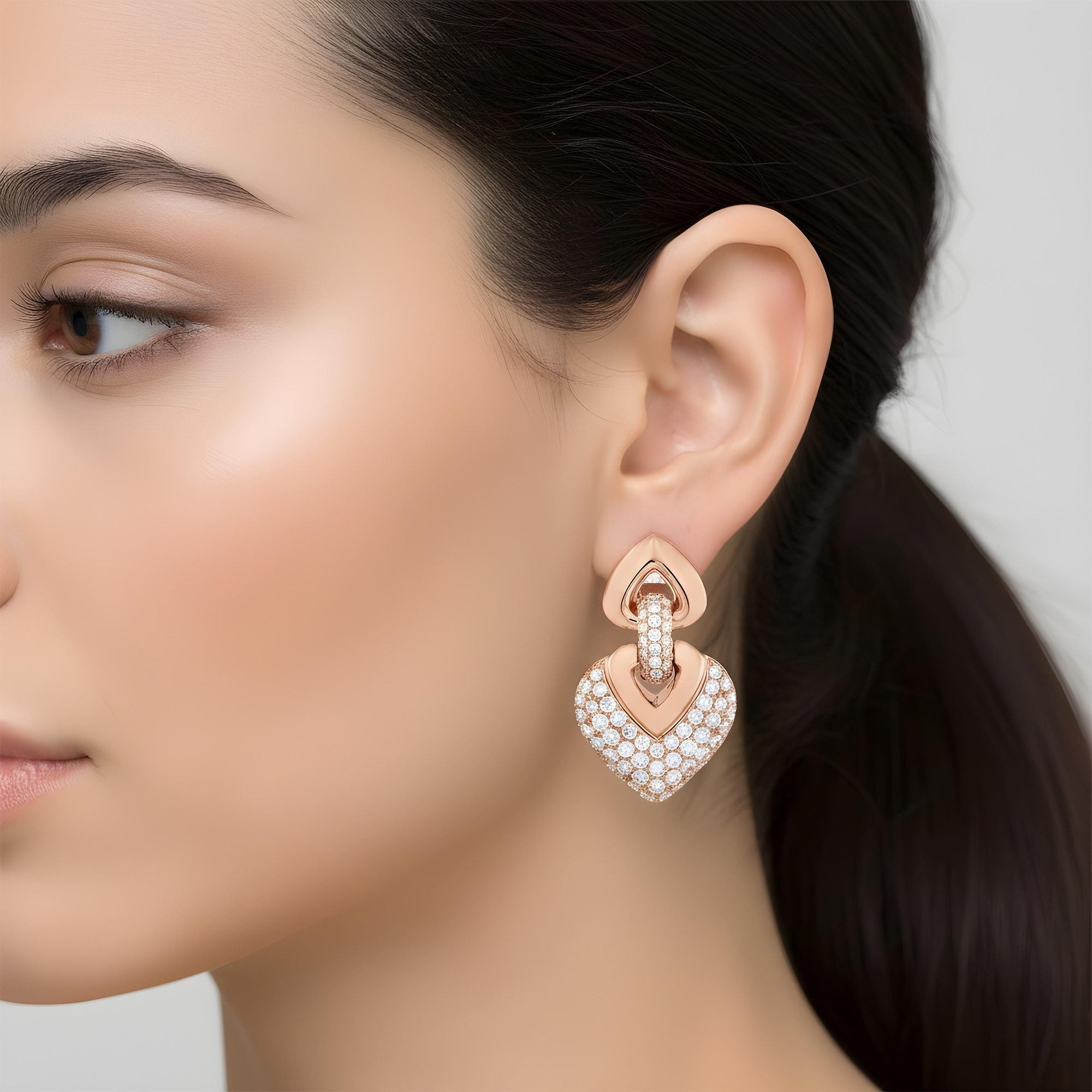 14K Yellow Gold Round Diamond Drop Earrings 2.36ctw