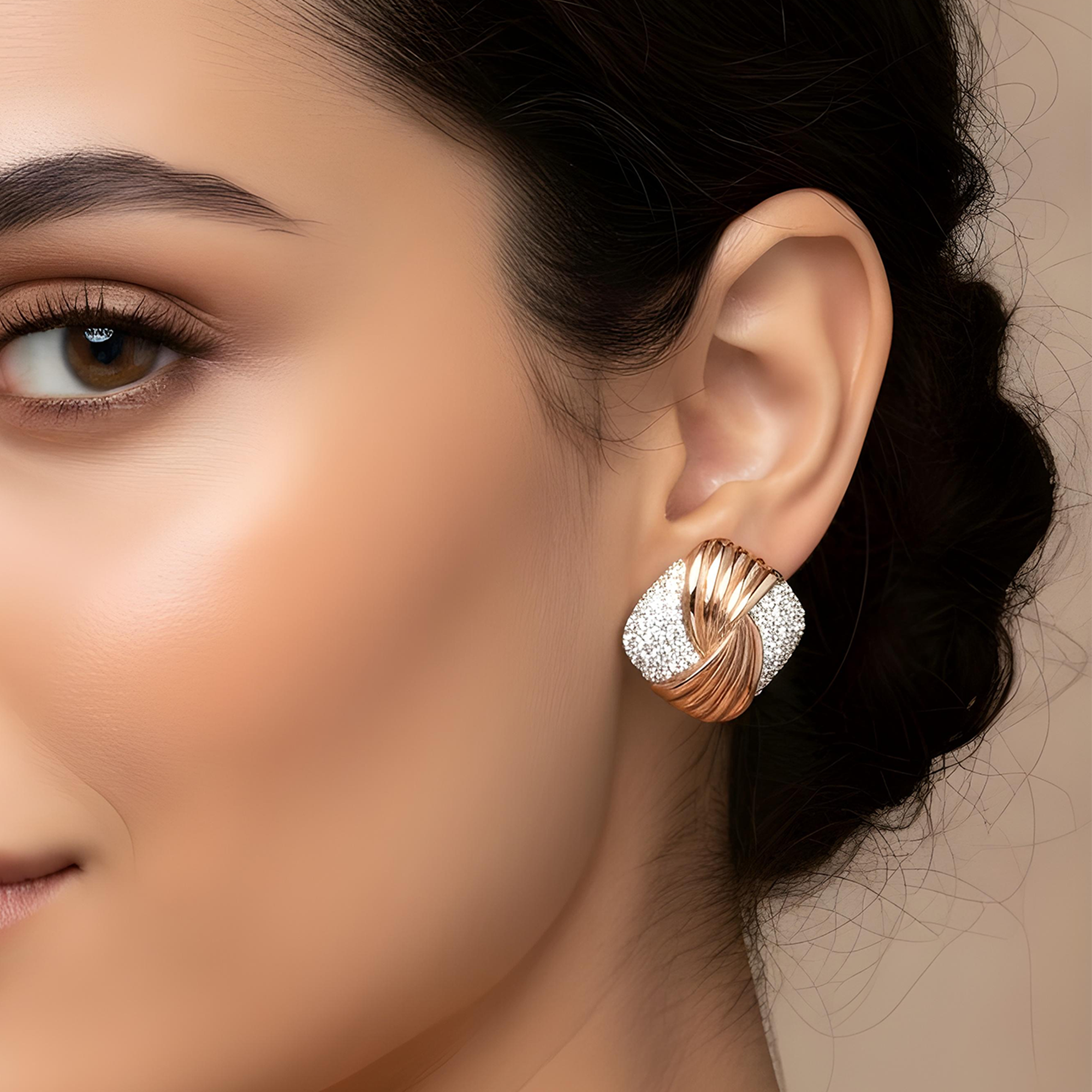 14K Yellow Gold Round Diamond Stud Earrings 2.87ctw