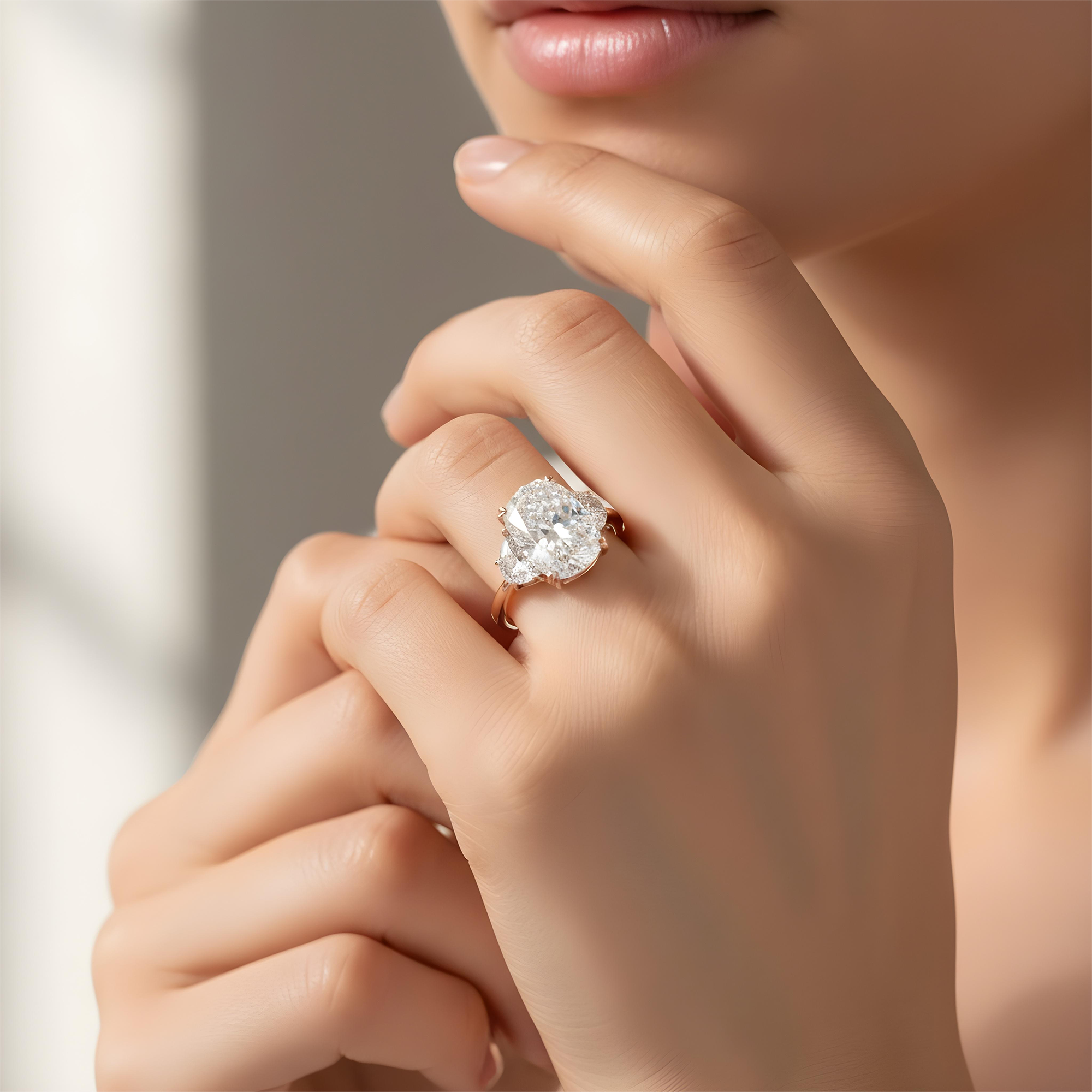 GIA 18K White Gold 10ct Cushion Cut Triple Diamond Engagement Ring 11.62ct