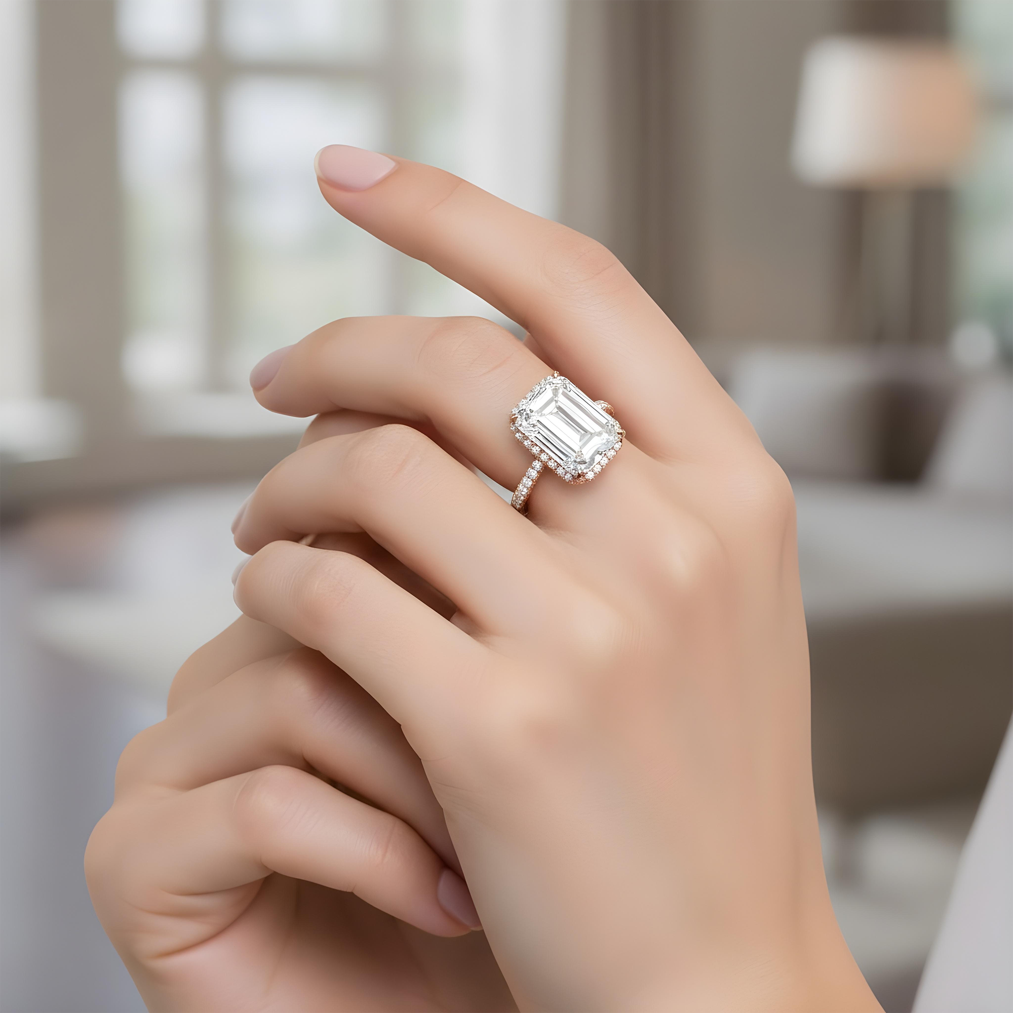 GIA Platinum 21.40ct Emerald Cut Diamond Engagement Ring 22.86ctw