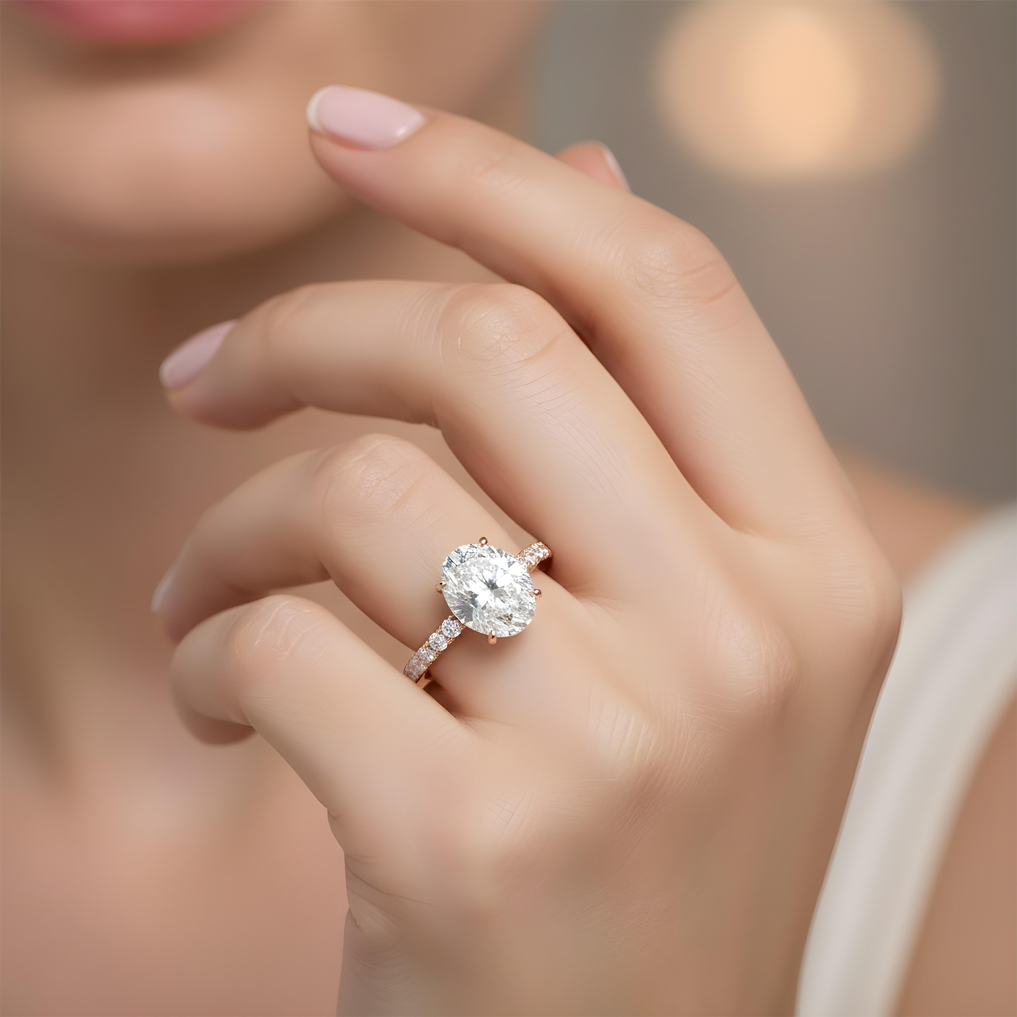 GIA 18K White Gold 4.49ct Oval Cut Diamond Engagement Ring 5.15ctw