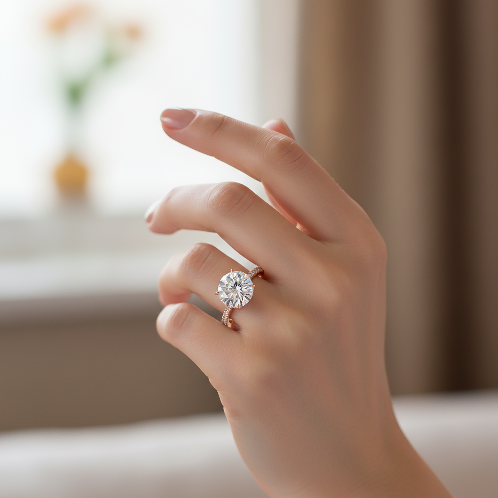 GIA 18K White Gold 5.04ct Round Diamond Engagement Ring 5.54ctw