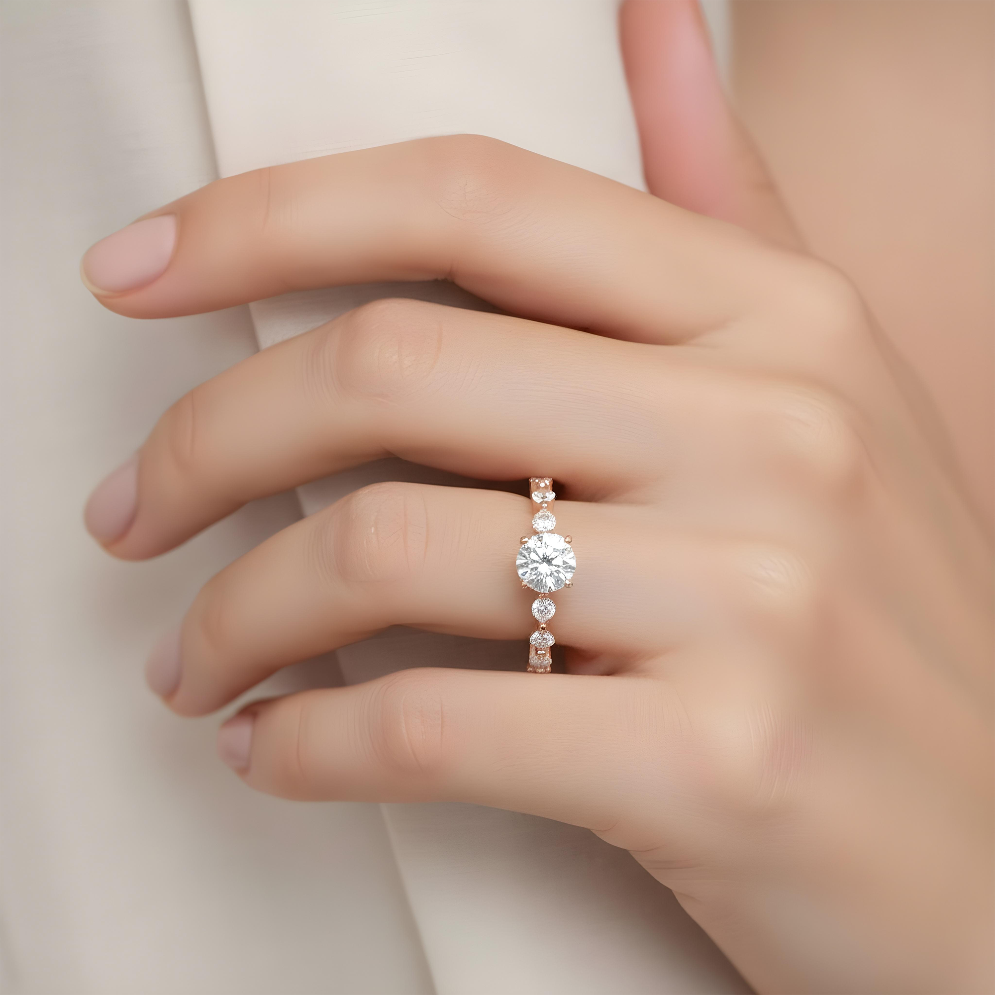 18K White Gold 1.54ct Round Diamond Engagement Ring 2.36ctw