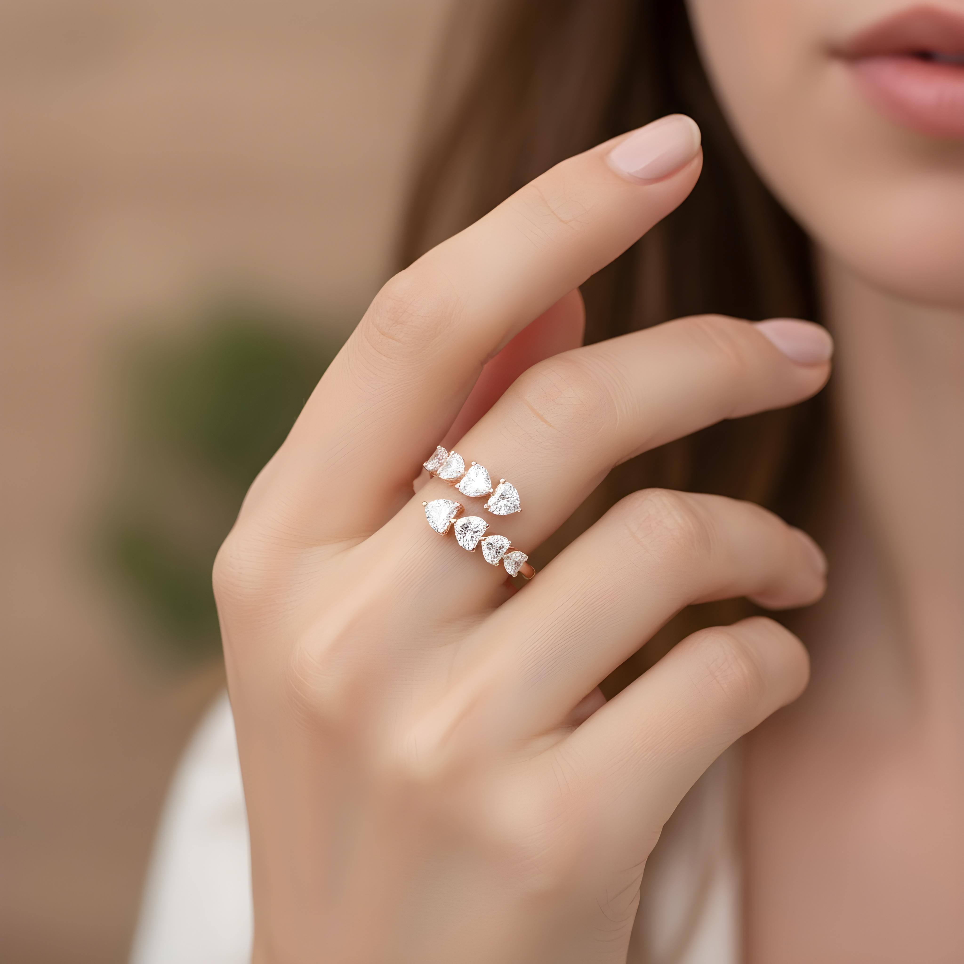 14K White Gold Heart Cut Diamond Wrap Ring 2.51ctw