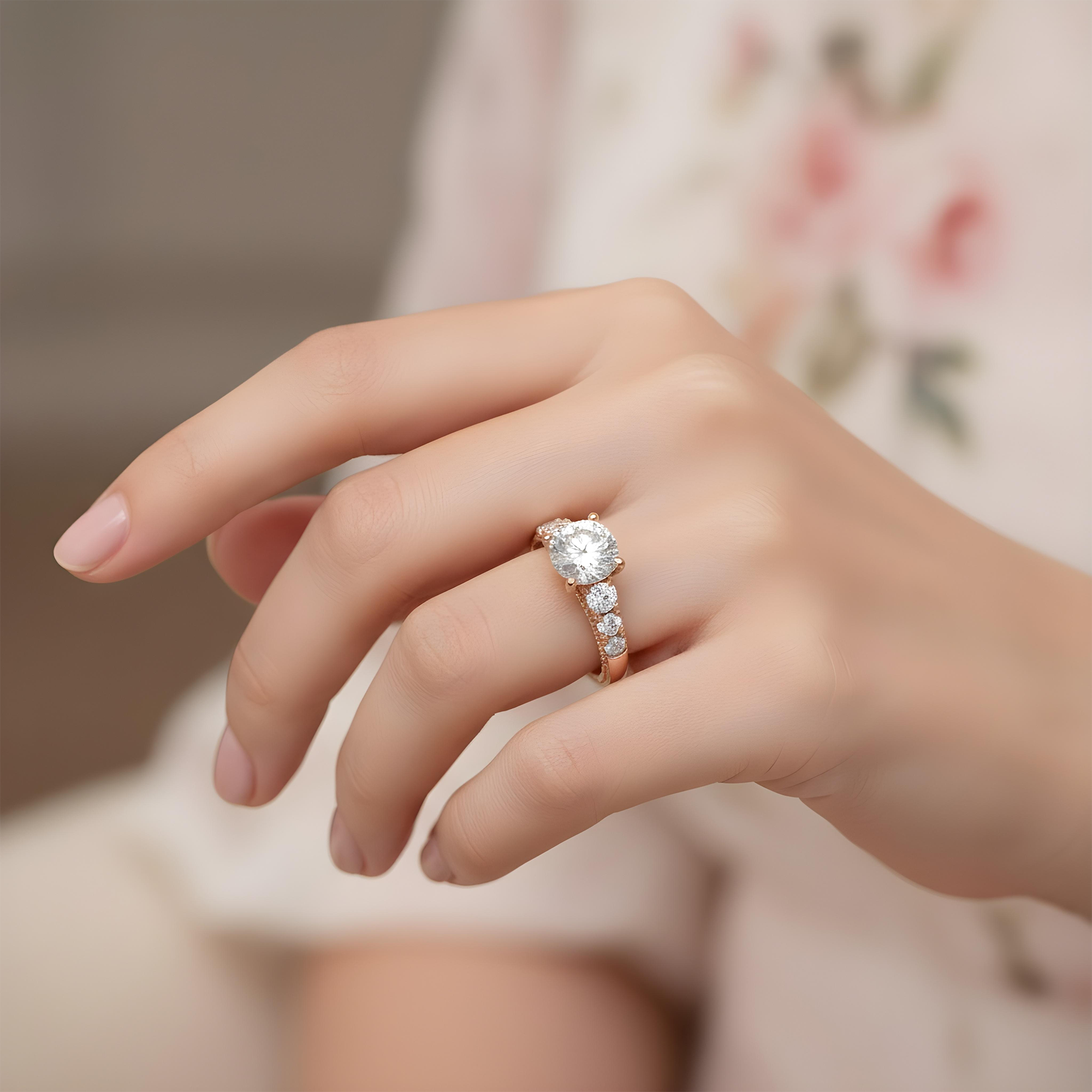 18K White Gold 3.03ct Round Diamond engagement Ring 3.96ctw