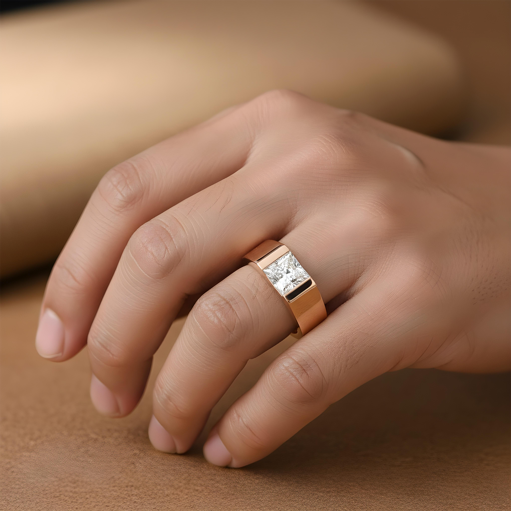 IGI 14K White Gold Solitaire Princess Cut Diamond Ring 3.05ct