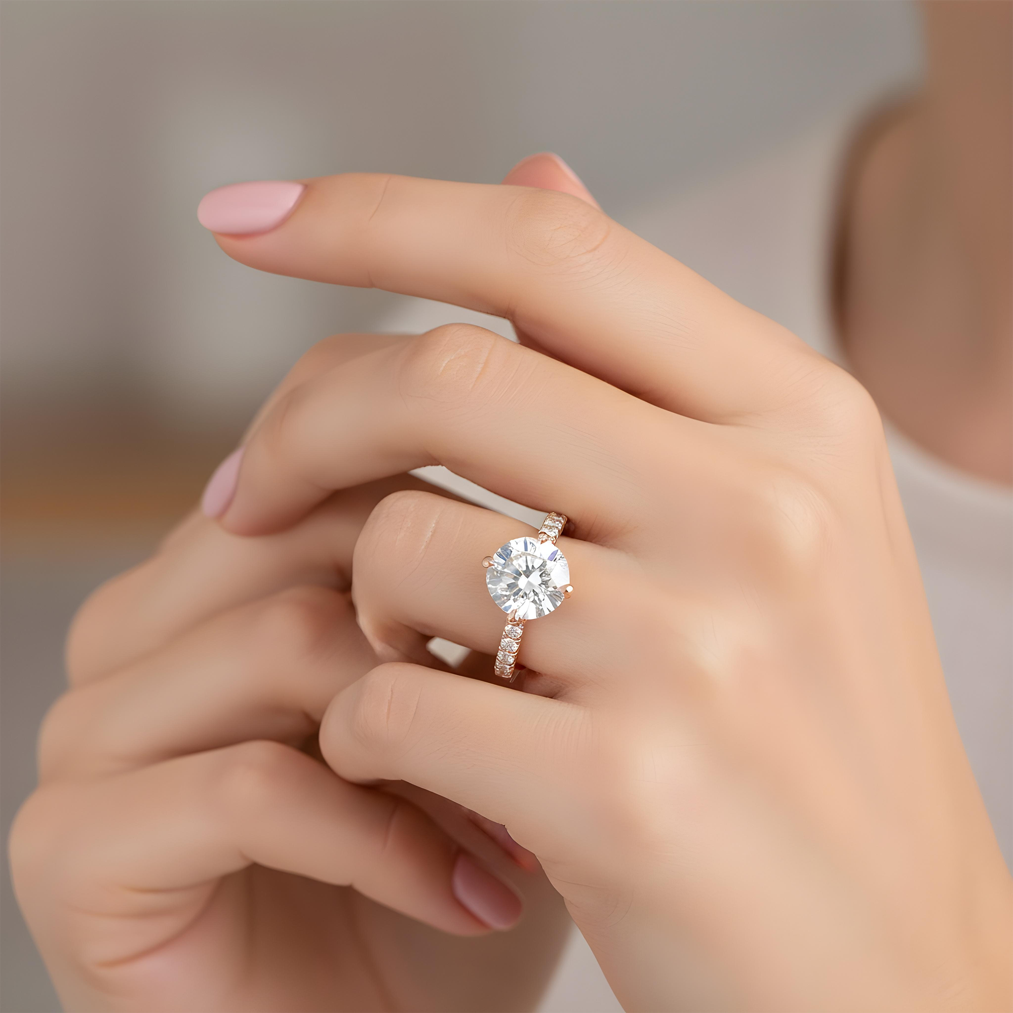 GIA 18K White Gold 4.02ct Round Diamond Engagement Ring 4.64ctw