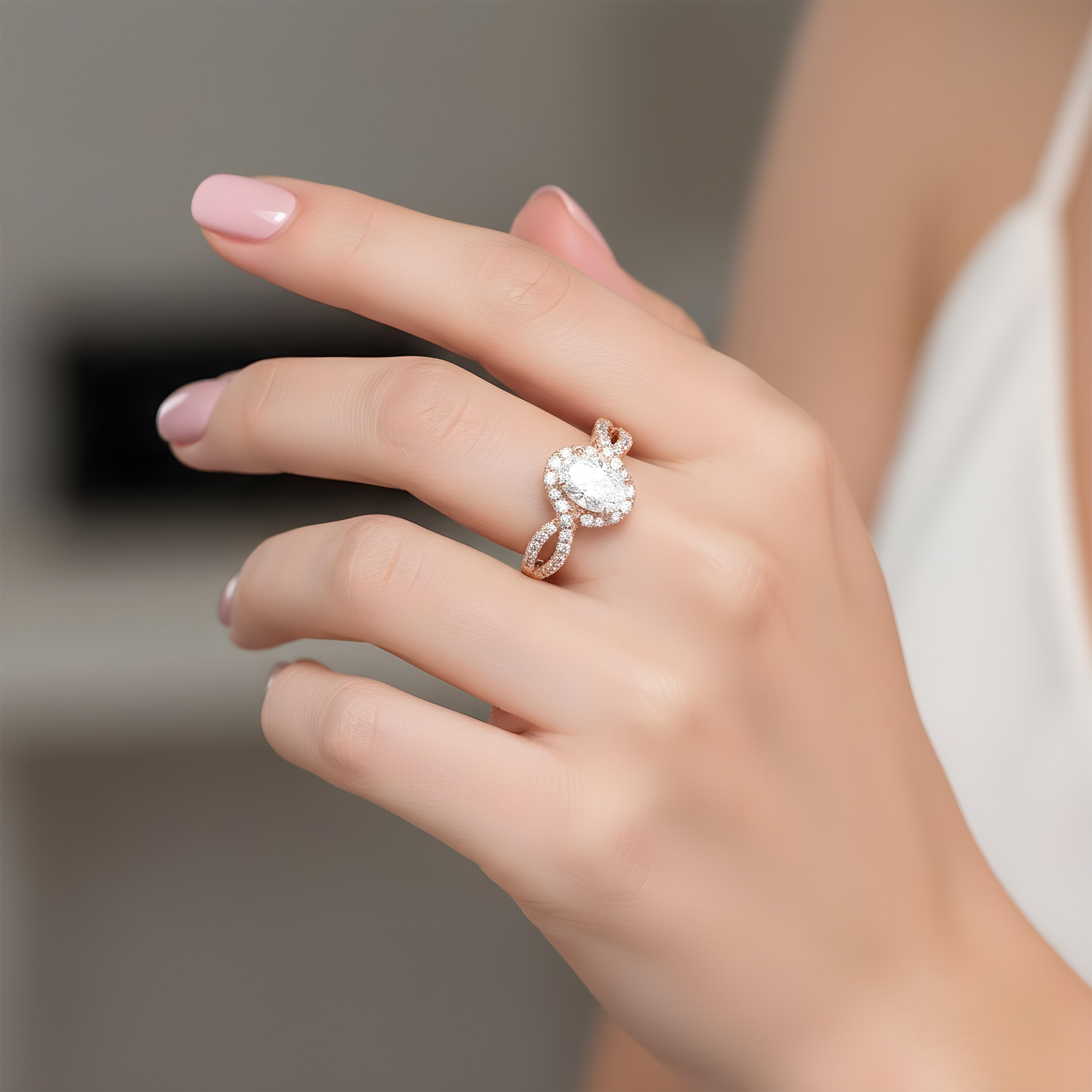 14K White Gold 1.01ct Oval Diamond Engagement Ring 1.50ctw