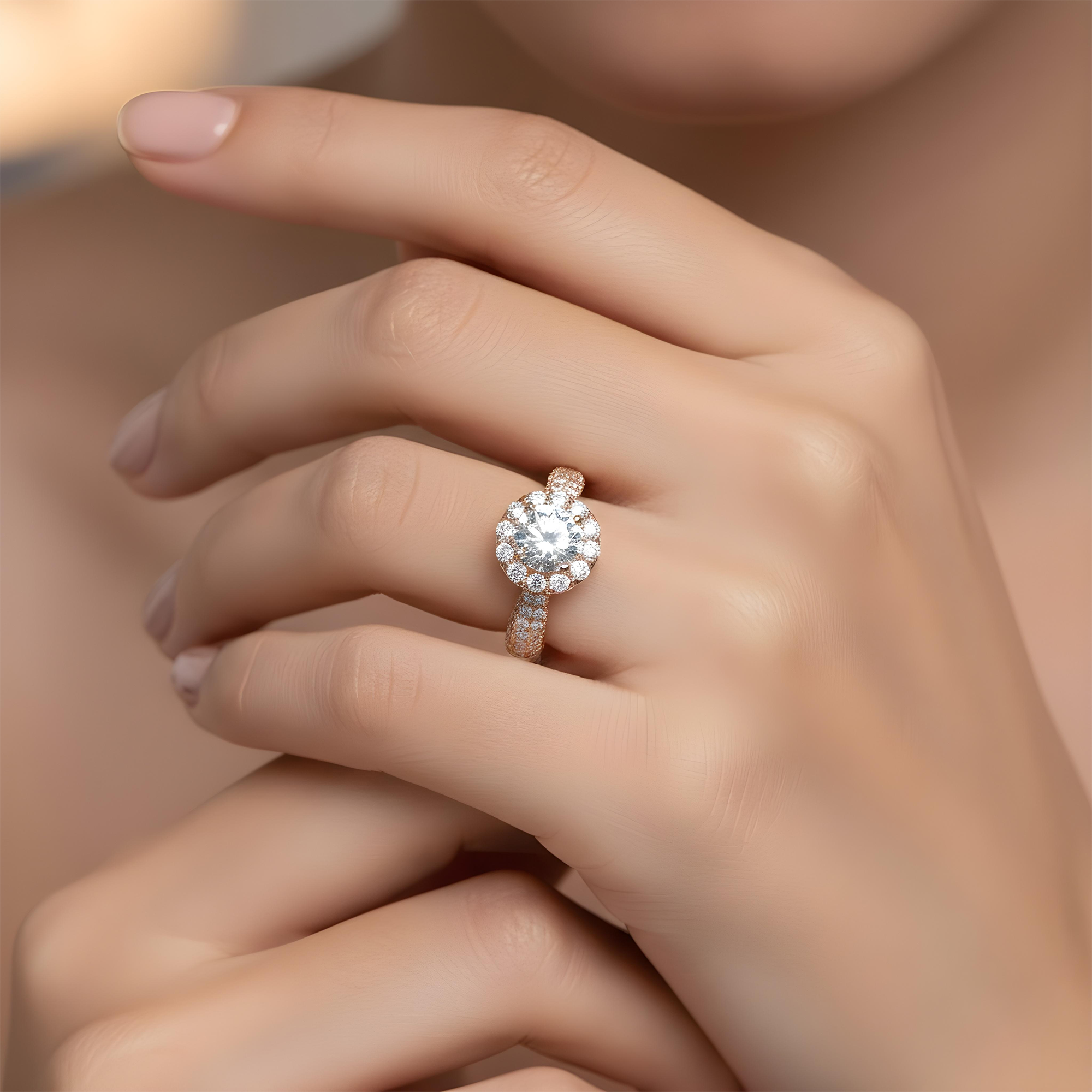 18K White Gold 3.06ct Round Diamond Engagement Ring 6.03ct