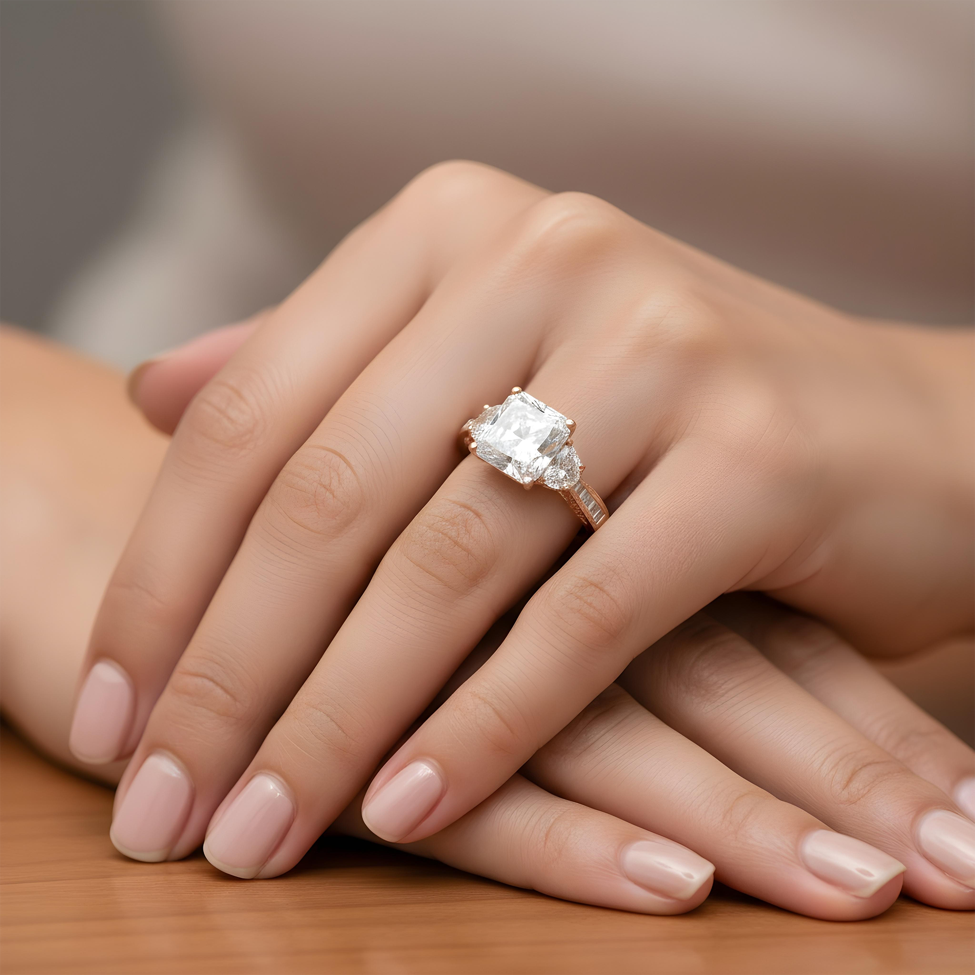 GIA 18K White Gold Square Radiant Cut Diamond Engagement Ring 6.47ctw