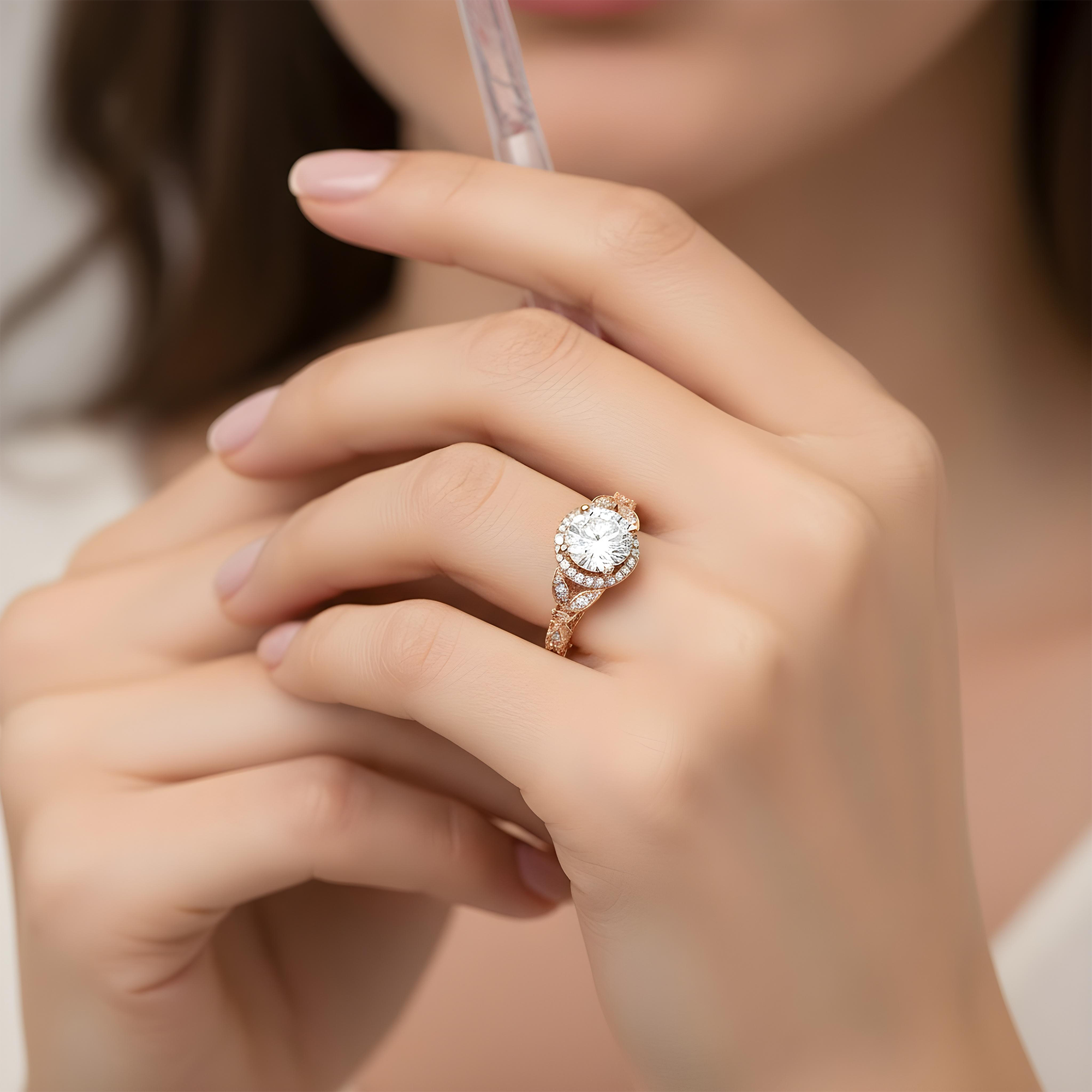 14K White Gold 1.71ct Round Diamond Engagement Ring 2.51ctw