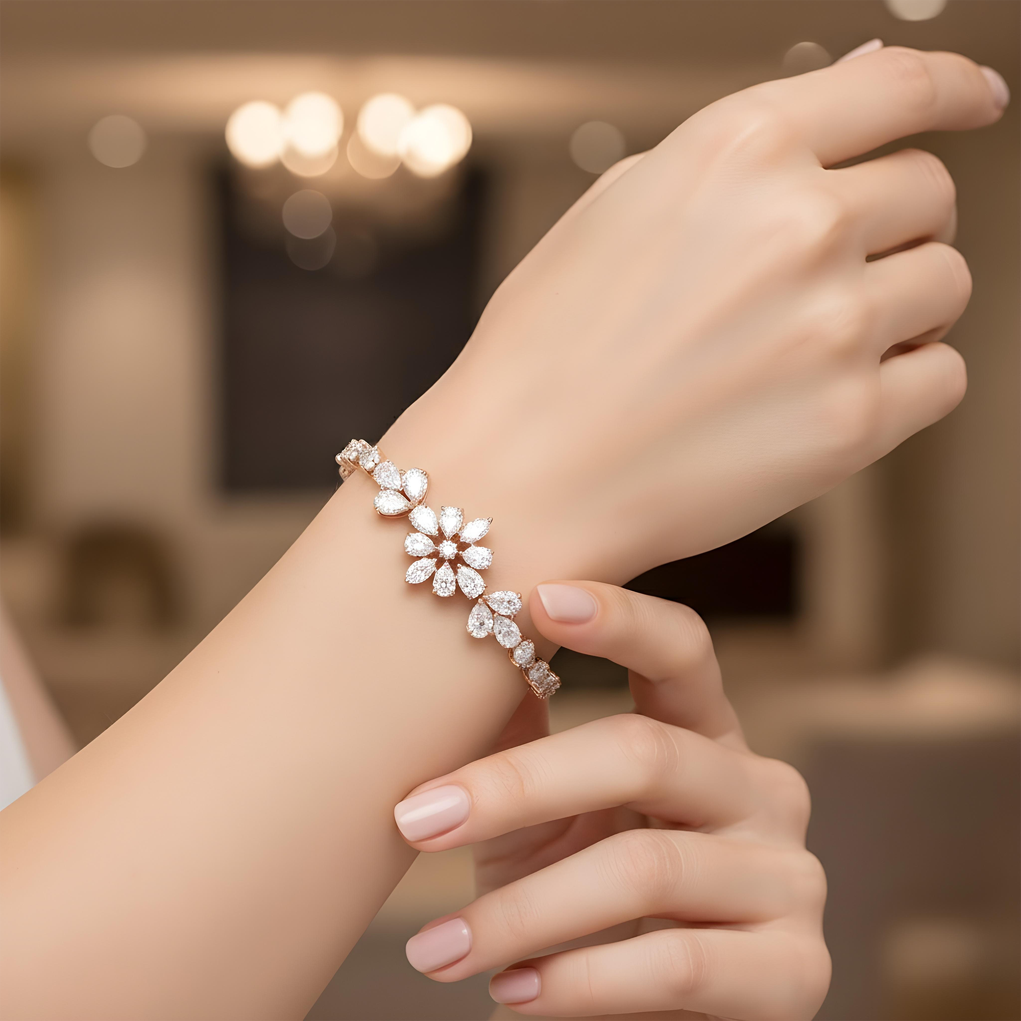 14K White Gold Aurora Diamond Bracelet 11.56ct