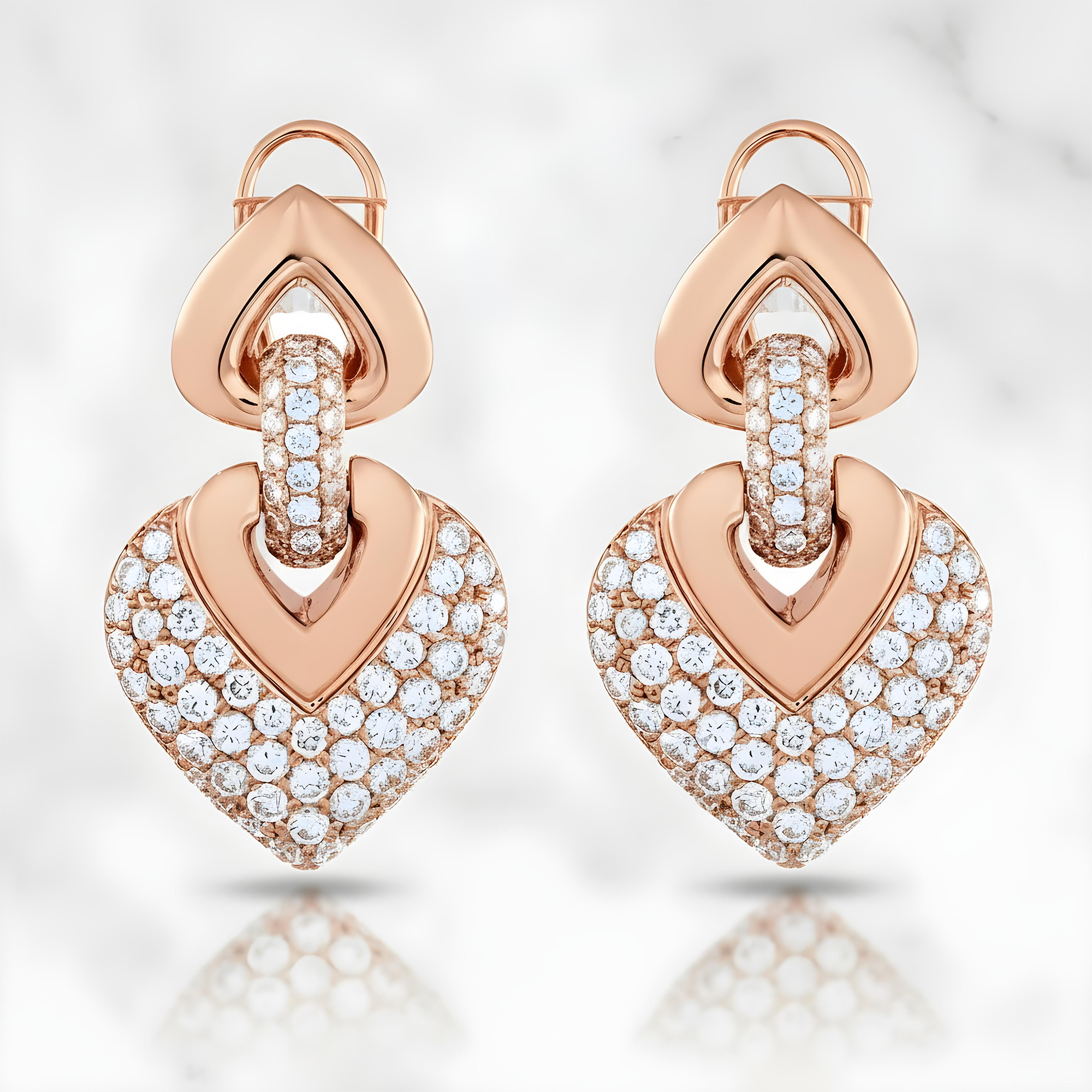 14K Yellow Gold Round Diamond Drop Earrings 2.36ctw
