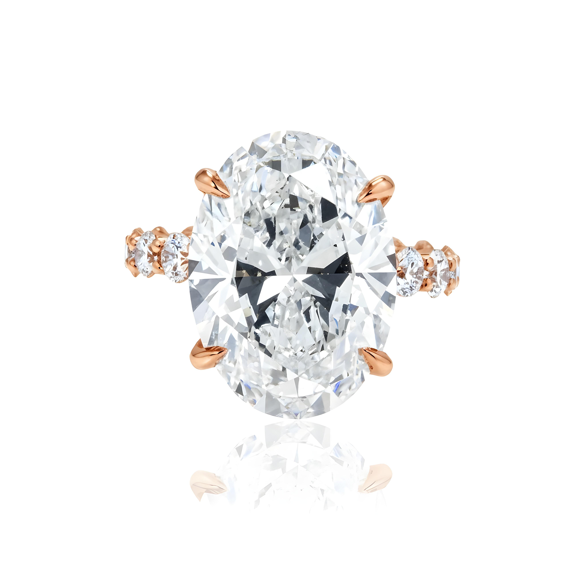GIA 18K White Gold 13.48ct Oval Cut Diamond Cut Engagement Ring 16.23ctw