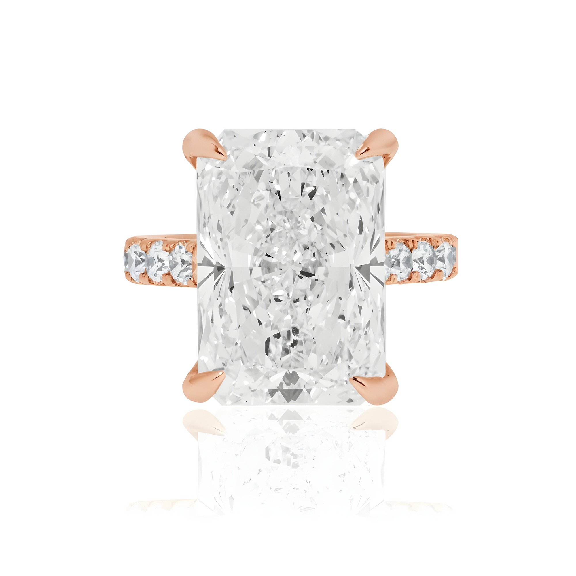 GIA 14K White Gold 16.96ct Radiant Cut Diamond Engagement Ring 19.30ctw