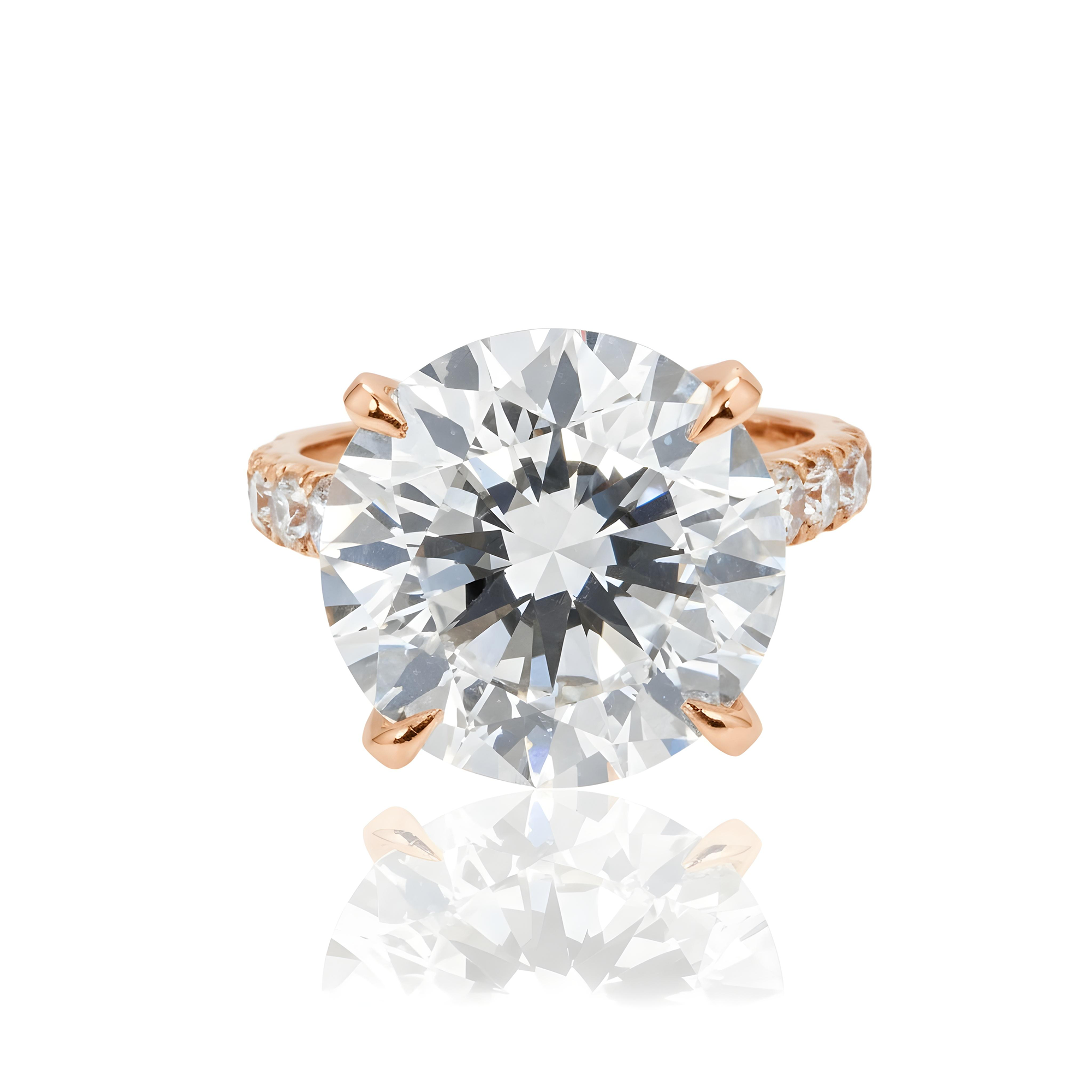 GIA Platinum 11.05ct Round Diamond Engagement Ring 12.47ctw