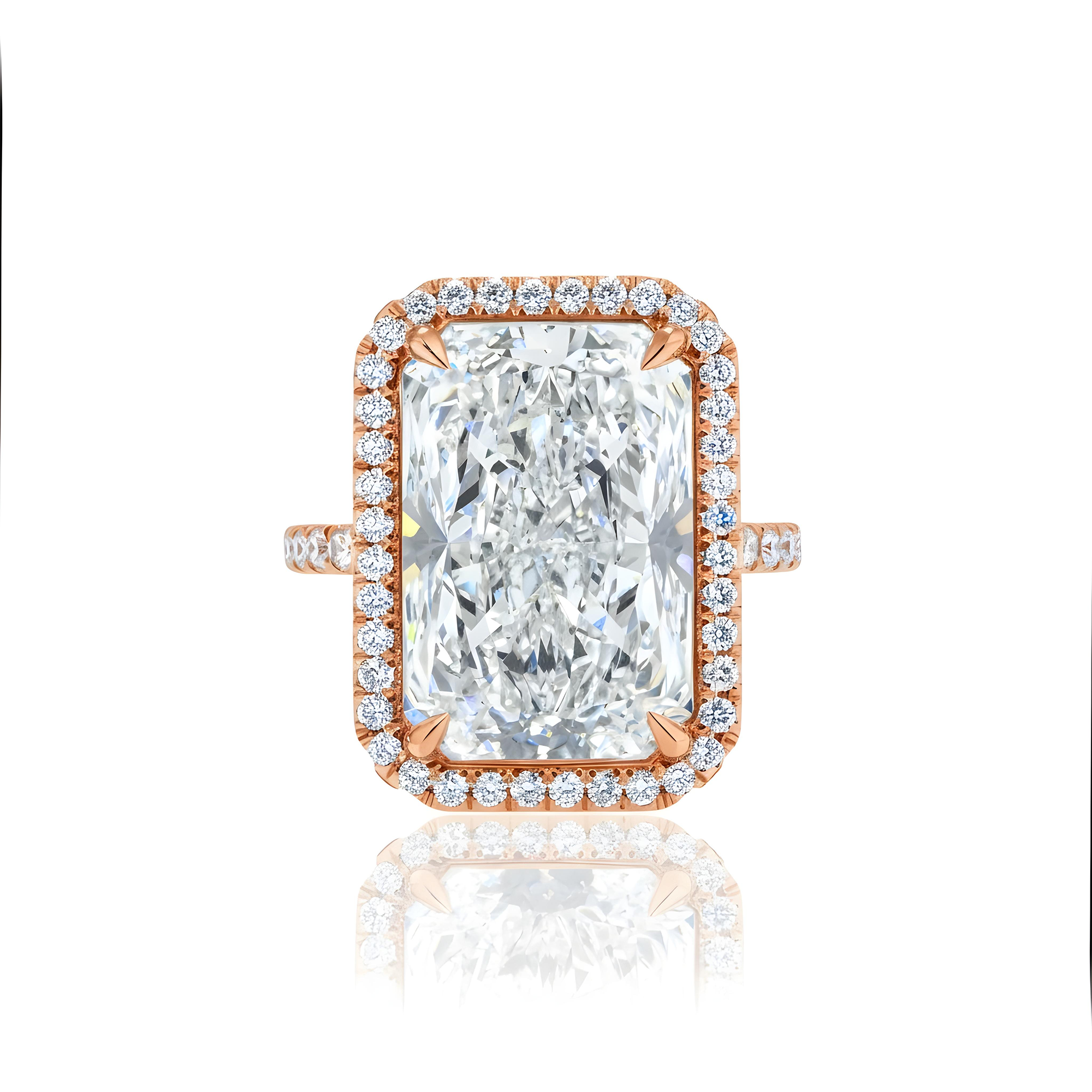 GIA Platinum 12.20ct Radiant Diamond Engagement Ring 13.20ctw