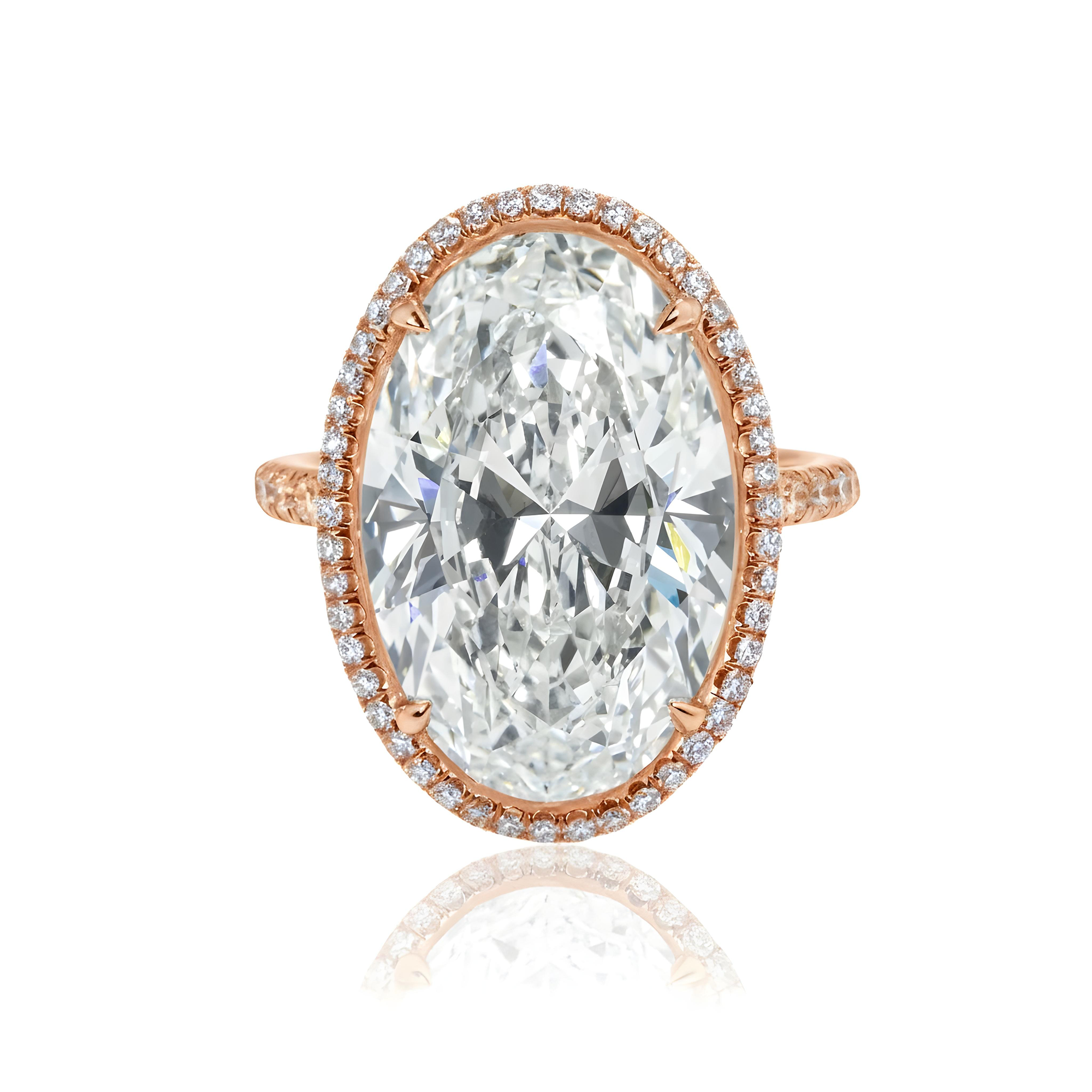 Platinum 10.26ct Oval Cut Diamond Engagement Ring 11.16ctw