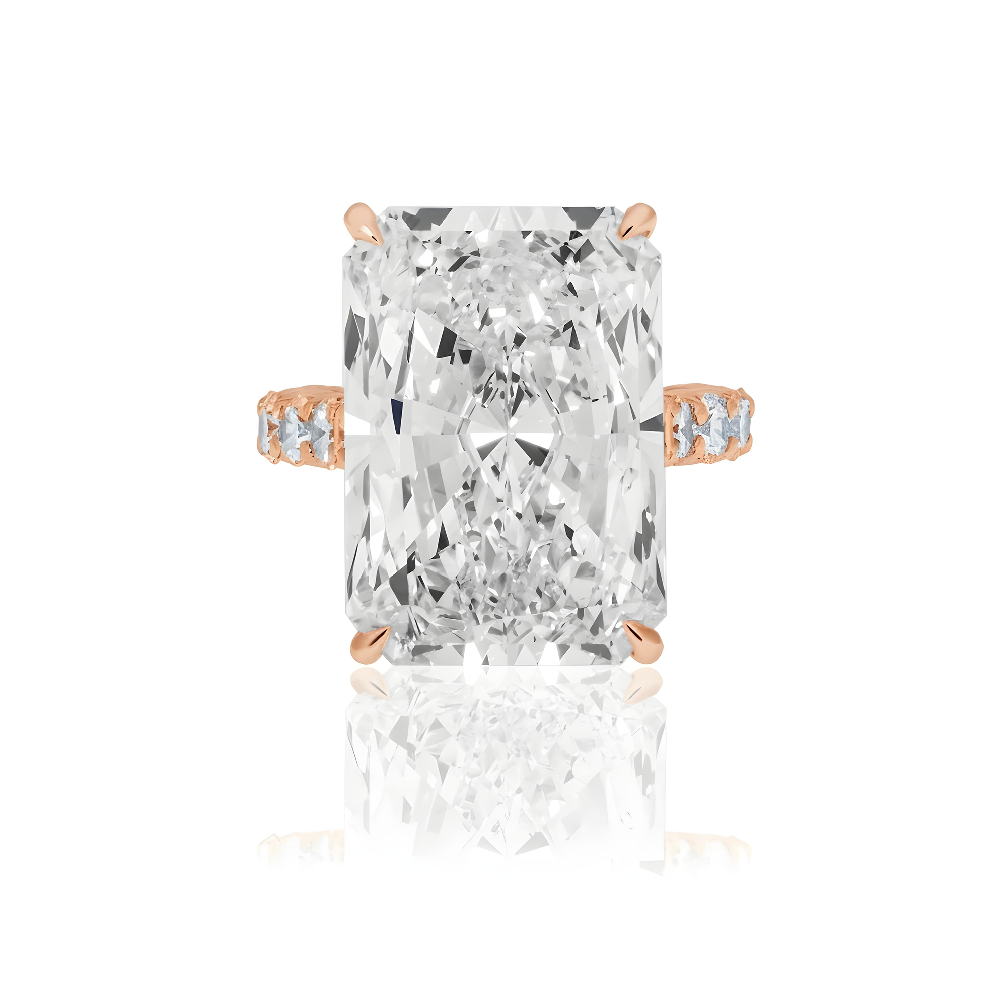 18K White Gold 20.01ct Radiant Cut Diamond Engagement Ring 22.26ctw