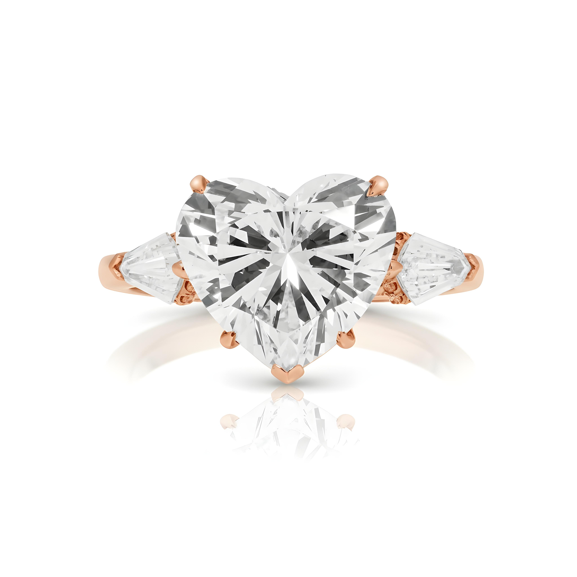 Platinum 11.46ct Heart Cut Diamond Engagement Ring 13.91ctw