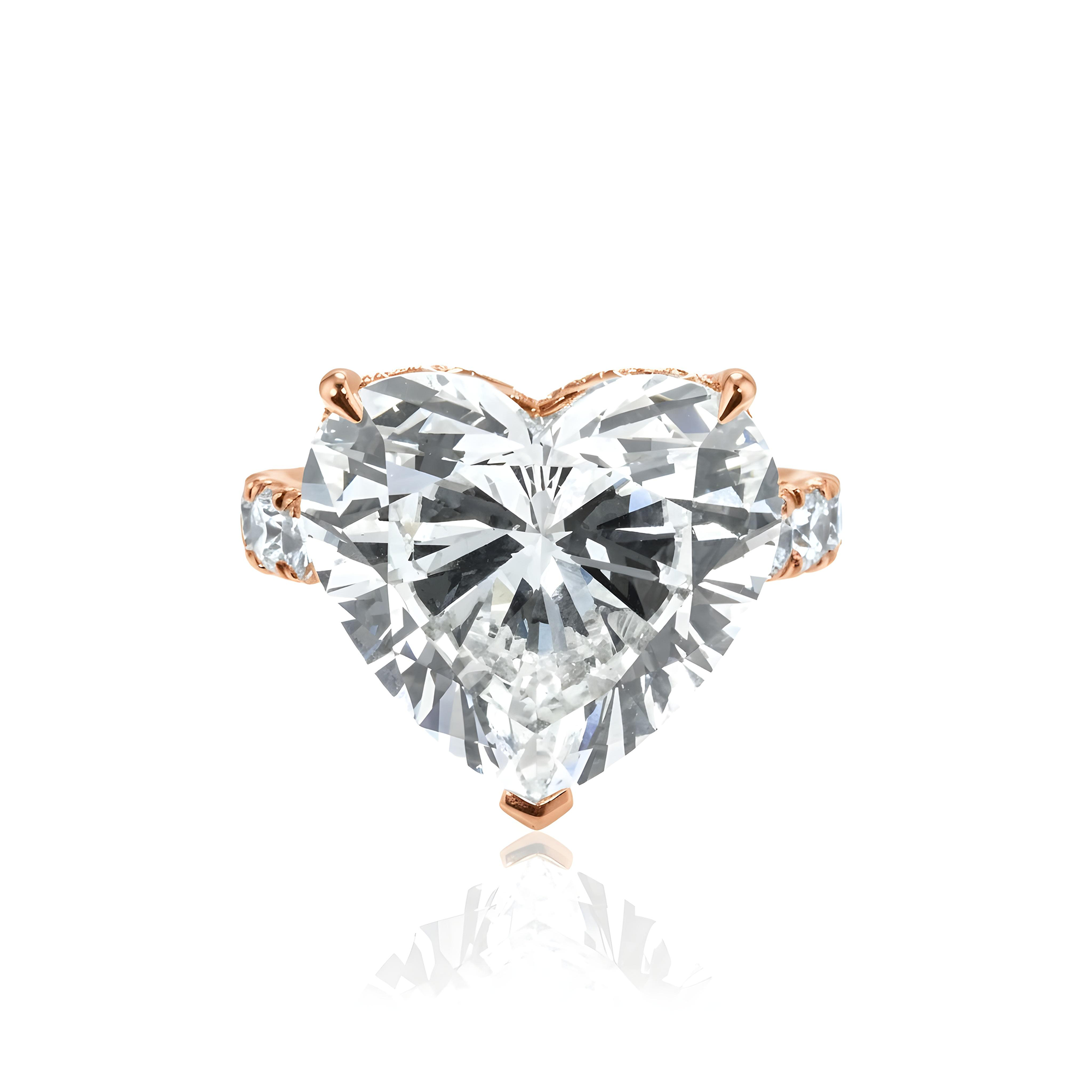 GIA Platinum 10.79ct Heart Cut Diamond Engagement Ring 12.19ctw