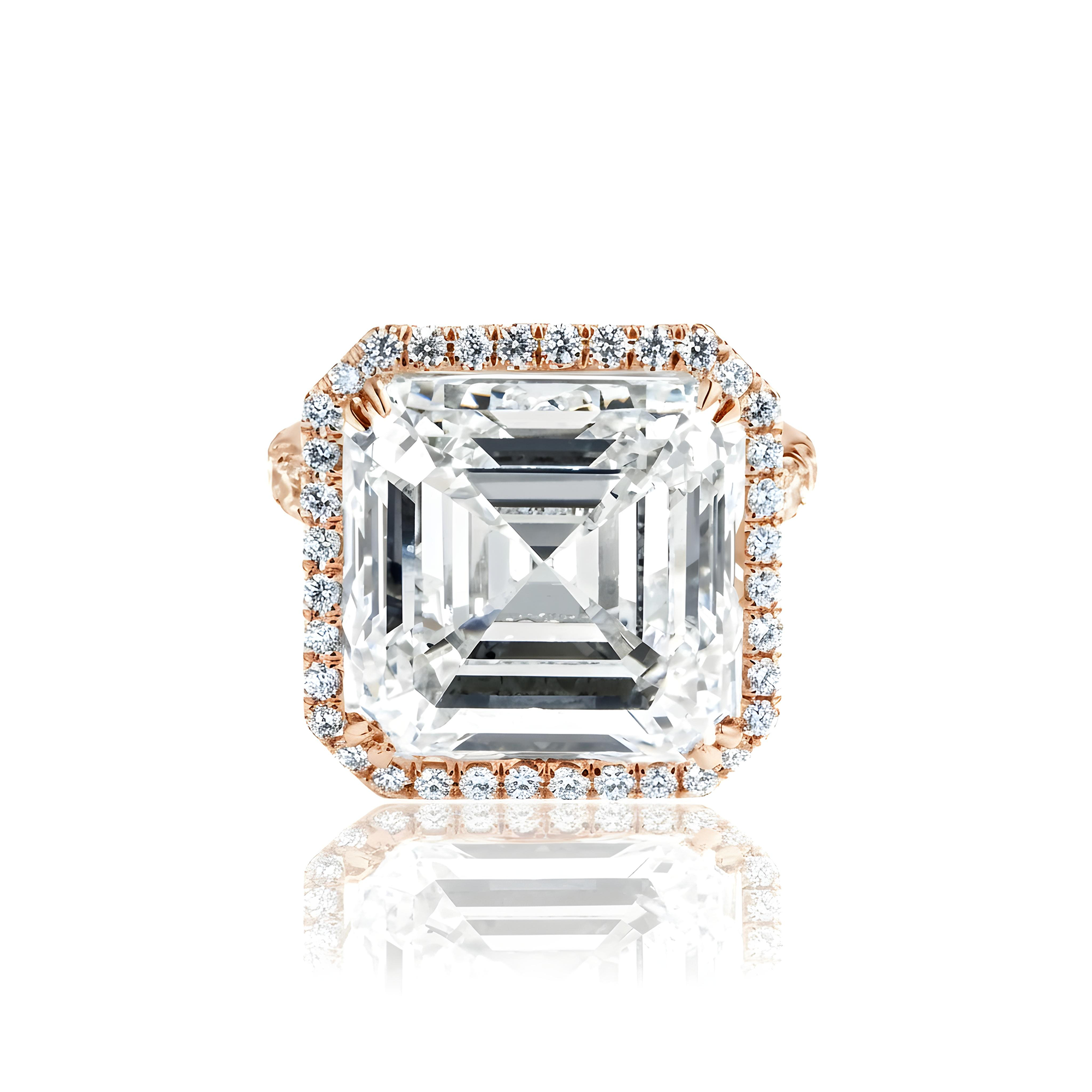 GIA Platinum 21.23ct Asscher Cut Diamond Engagement Ring 22.63ctw