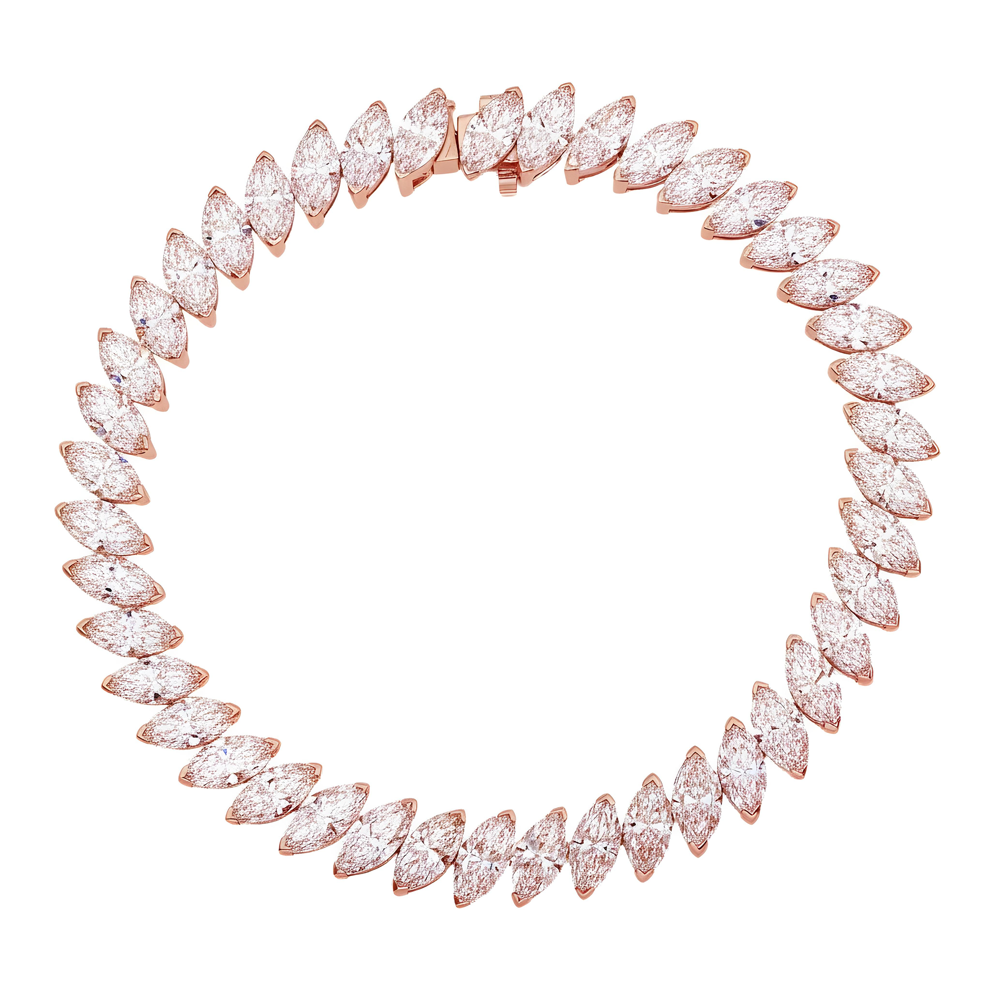 14K White Gold Marquise Cut Diamond Tennis Bracelet 16.83ct