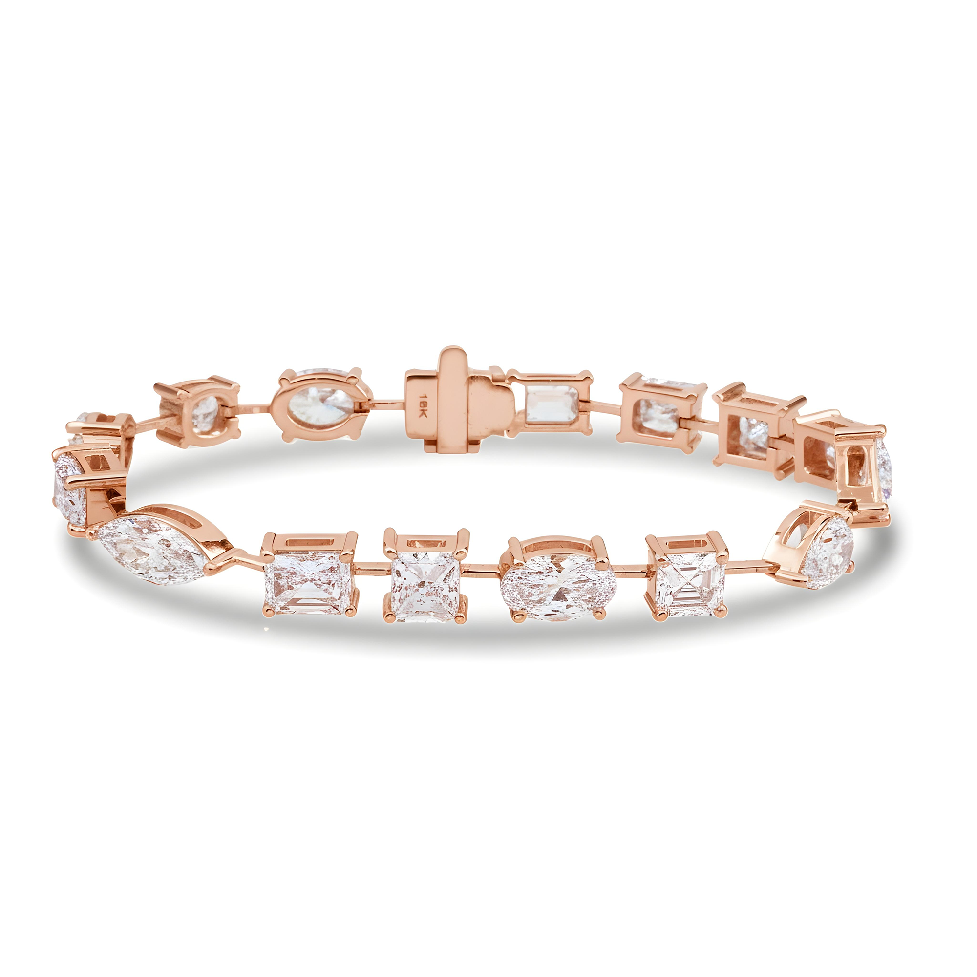 18K White Gold Multi Cut Diamond Satellite Bracelet 16.0ct