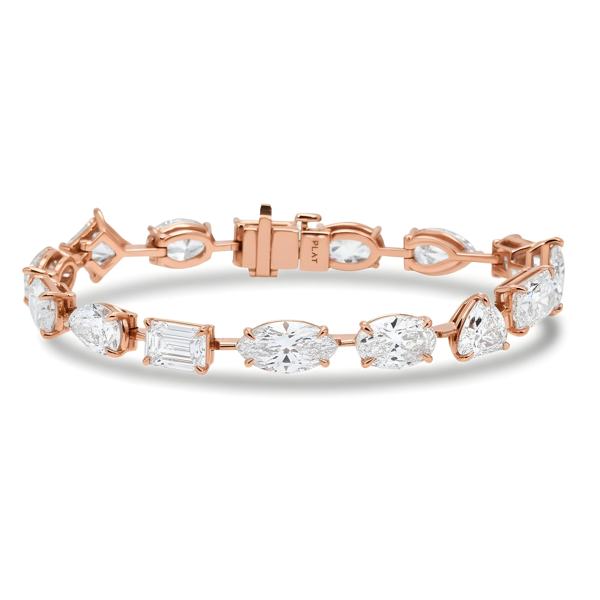 Platinum Combination Cut Diamond Satellite Bracelet 32.41ct