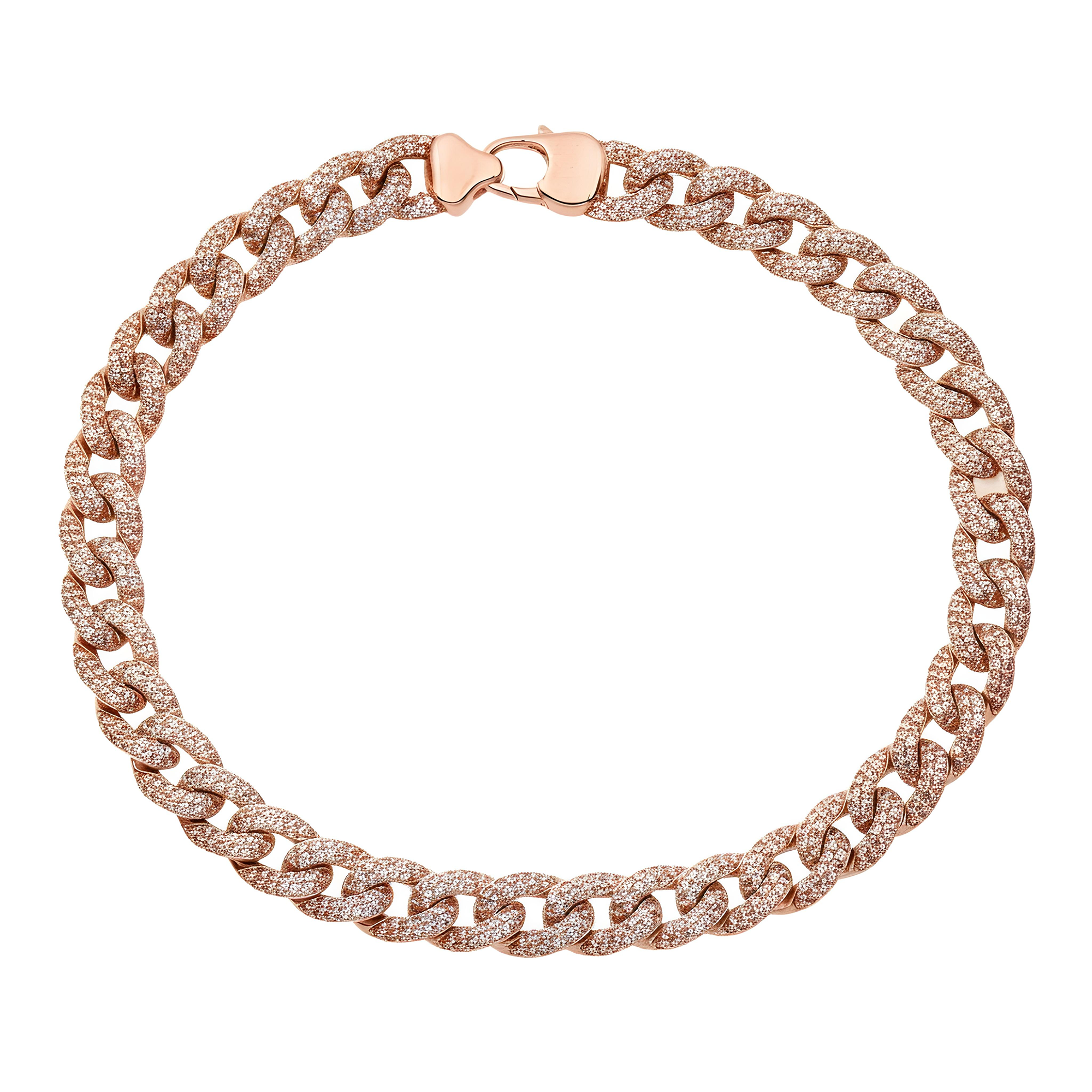 14K White Gold 6mm Round Diamond Cuban Link Bracelet 2.38ct