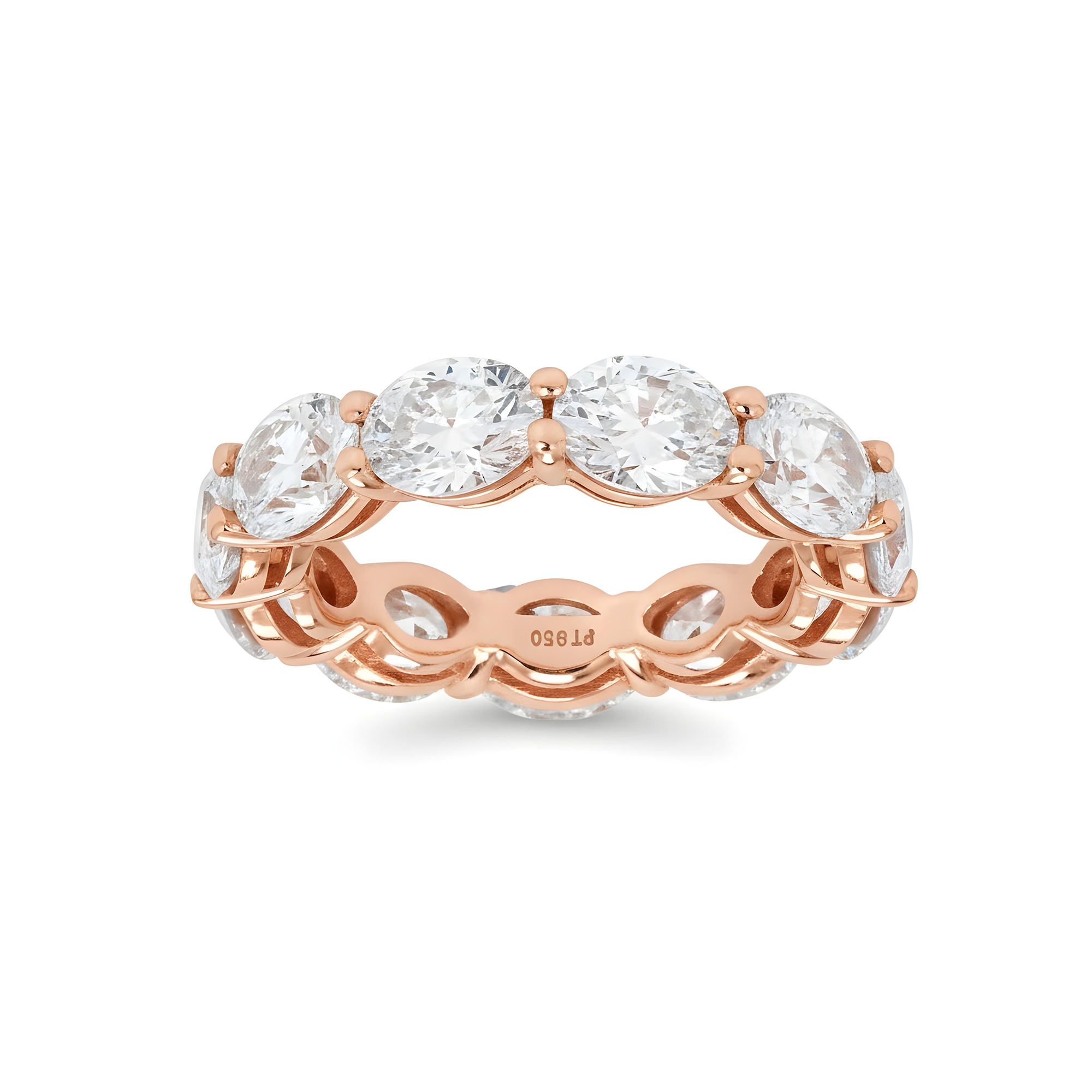 Platinum Horizontal Oval Cut Diamond Eternity ring 5.48ct (size 4.75)