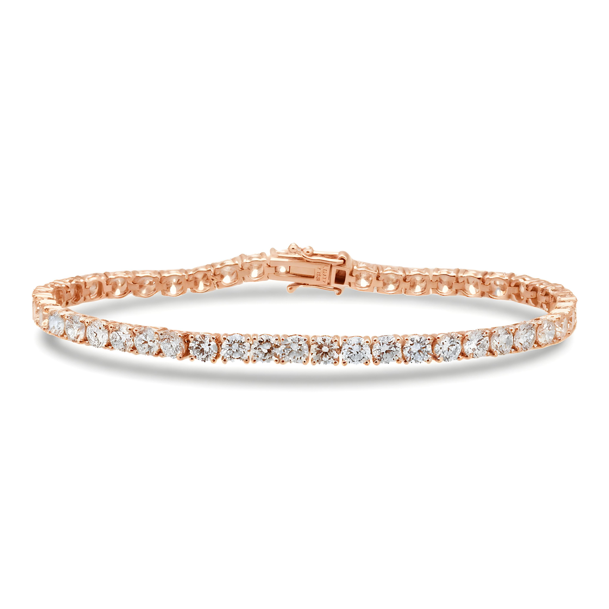 White Gold Round Cut Diamond Tennis Bracelet 7.0ct