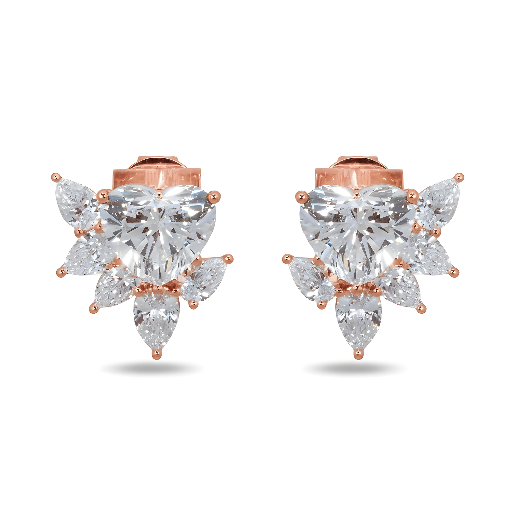 IGI 18K White Gold Heart & Pear Cut Diamond 5.06ct