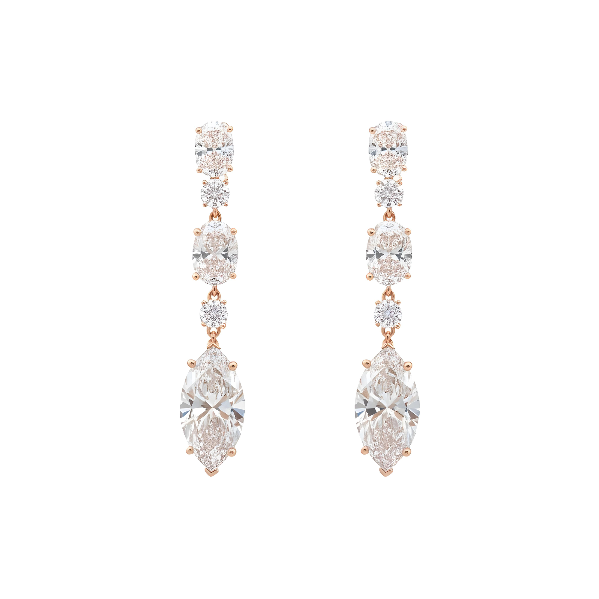 IGI 18K White Gold Multi Cut Diamond Drop Earrings 9.58ctw