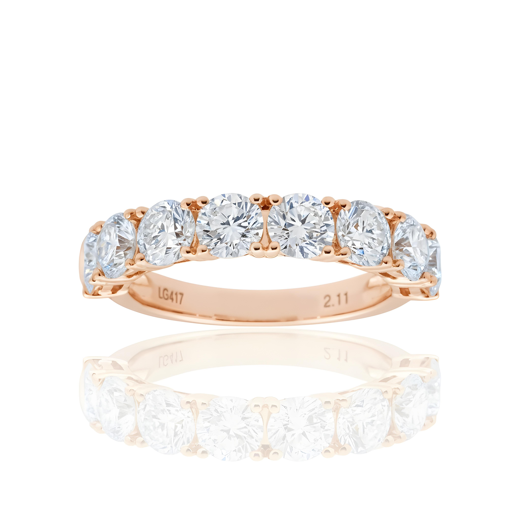 White Gold Round Diamond Half Eternity Ring 2.11ct