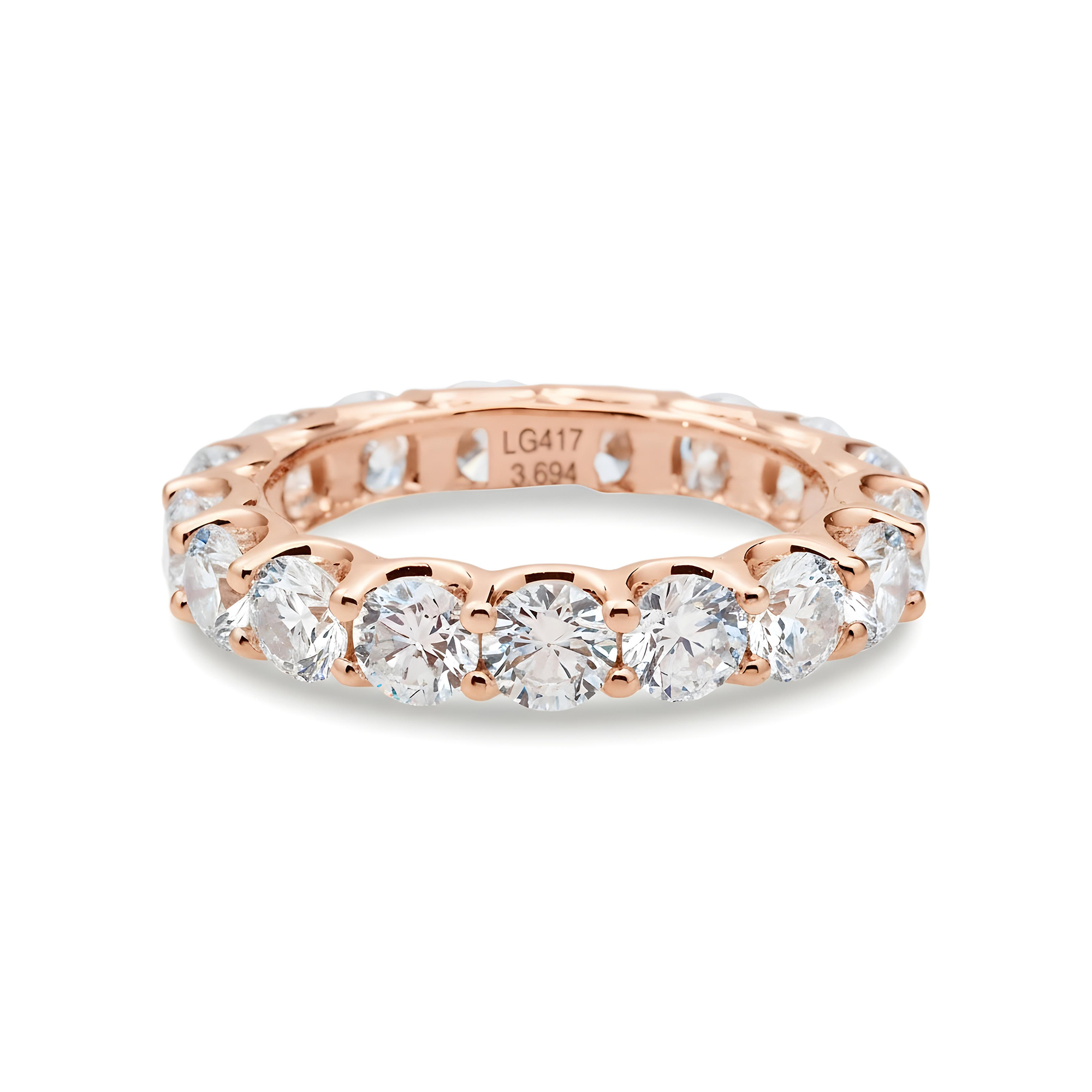 White Gold Round Diamond Eternity Ring 3.70ct (size 6)