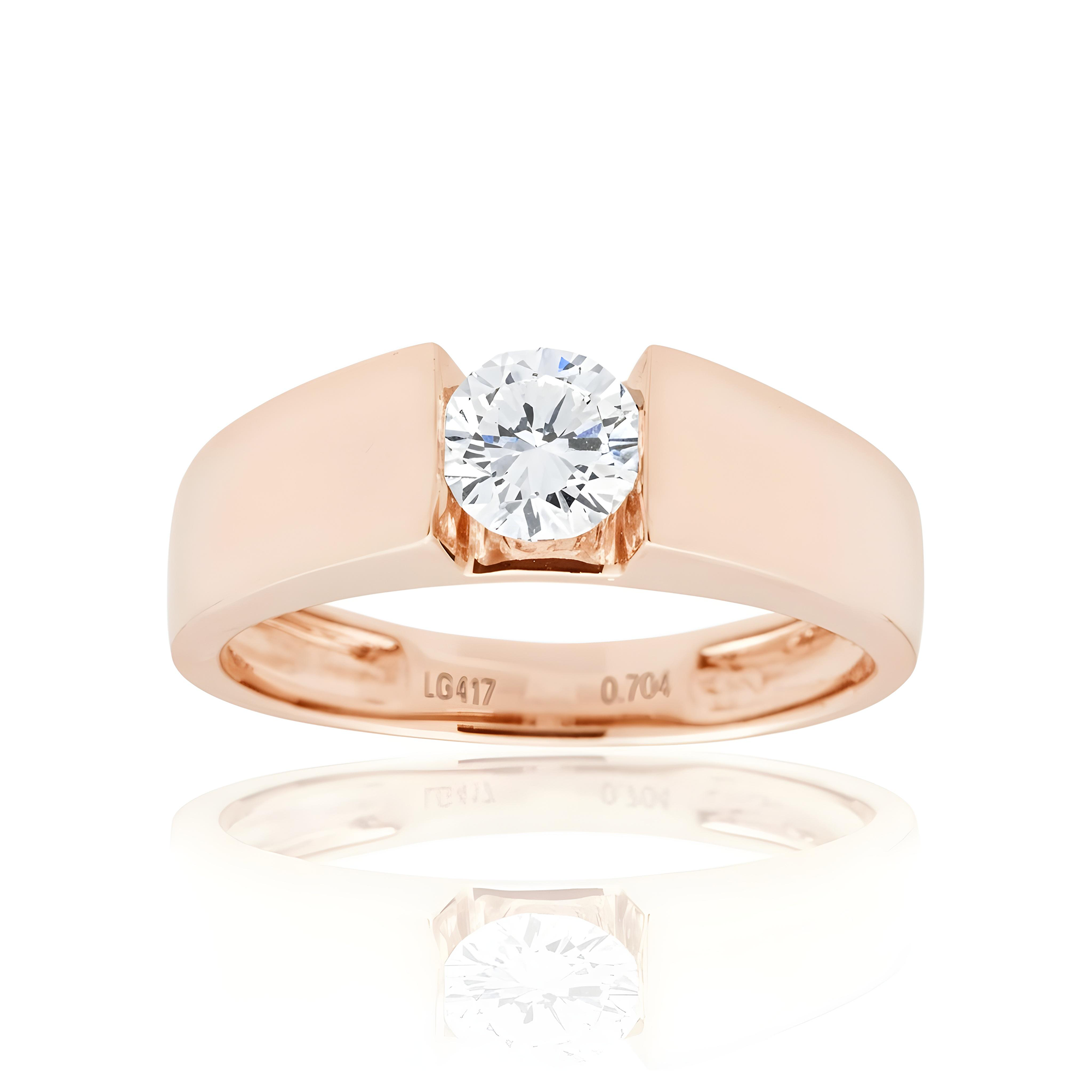 White Gold Solitaire Round Diamond Ring 0.70ct
