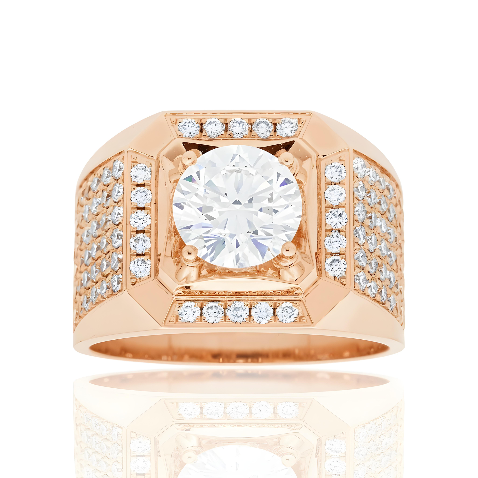 IGI 18K White Gold Round Diamond Ring 3.16ct
