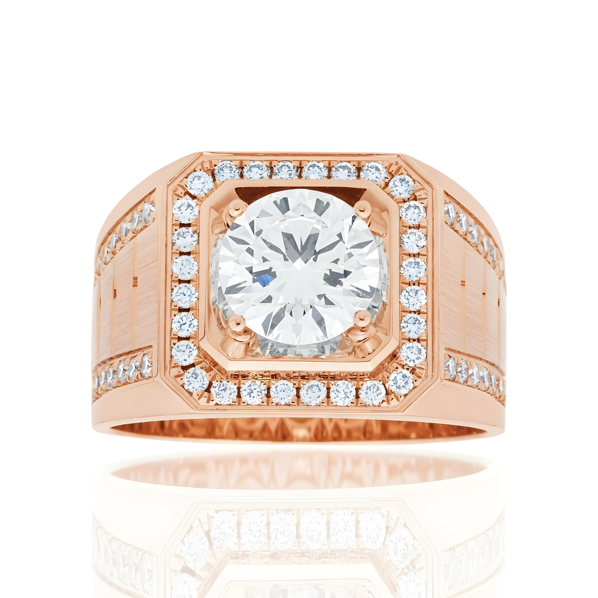 IGI 18K White Gold Round Diamond Ring 2.57ct