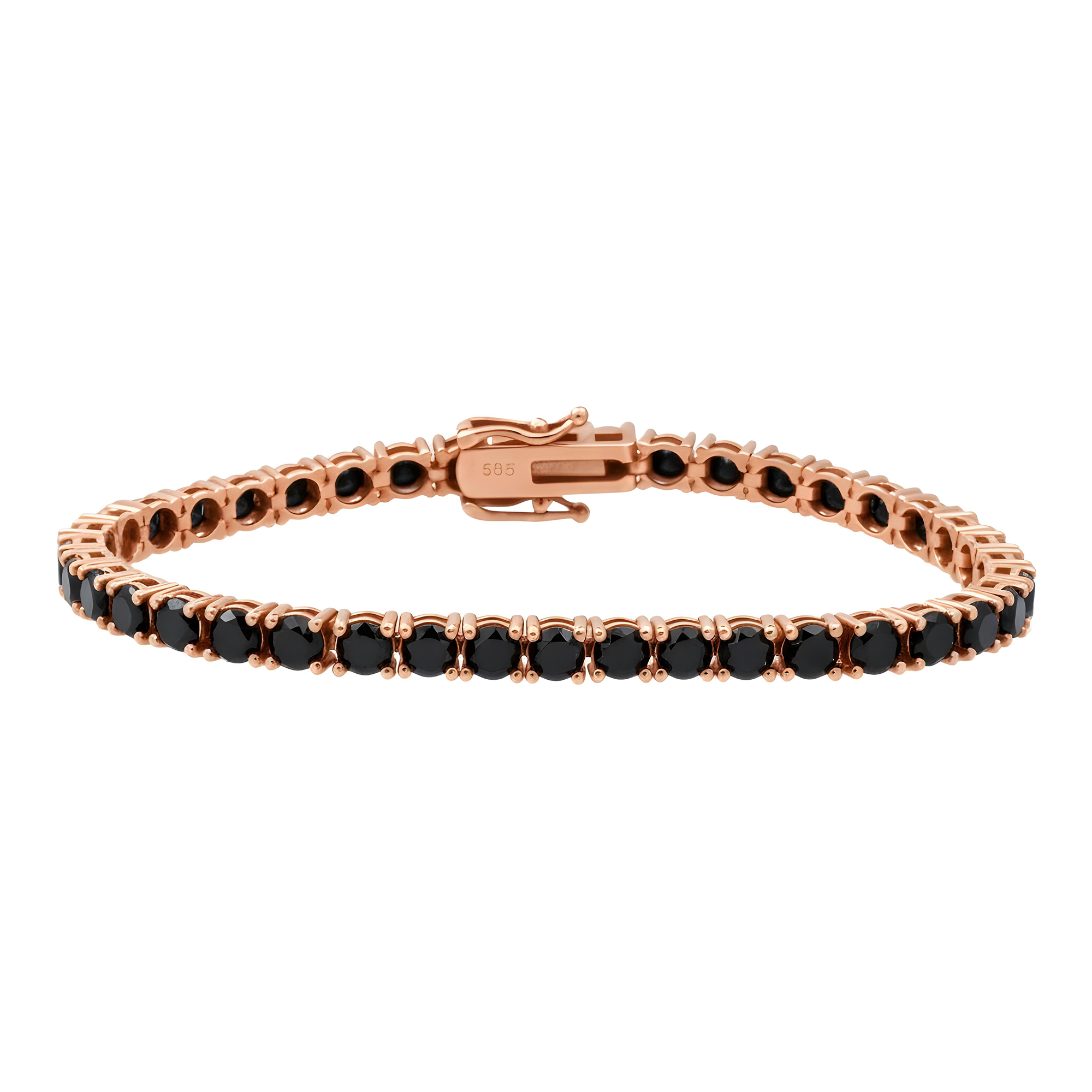 14K Black Gold Black Round Diamond Tennis Bracelet 12.56ct