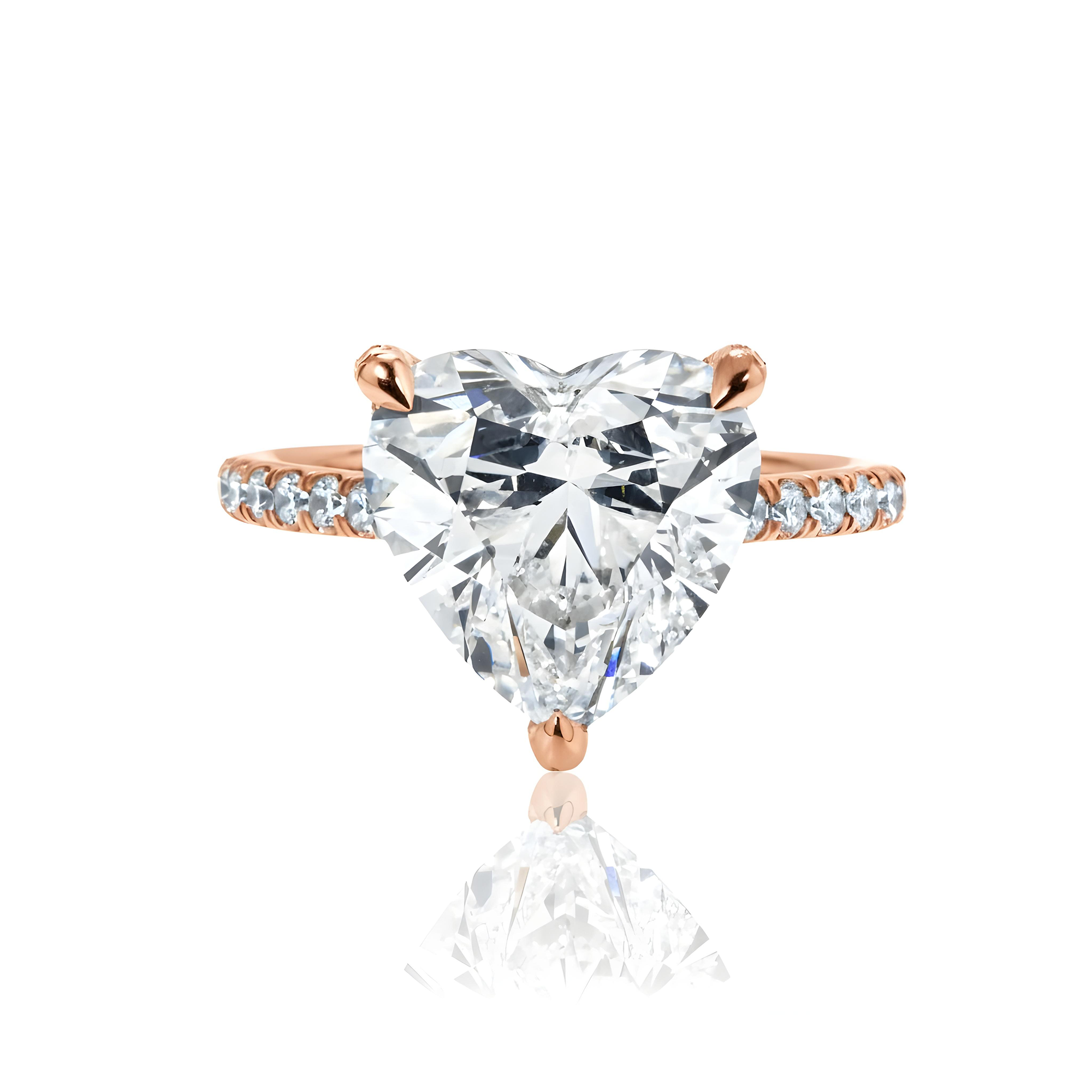 GIA Platinum 5.02ct Heart Cut Diamond Engagement Ring 5.96ctw
