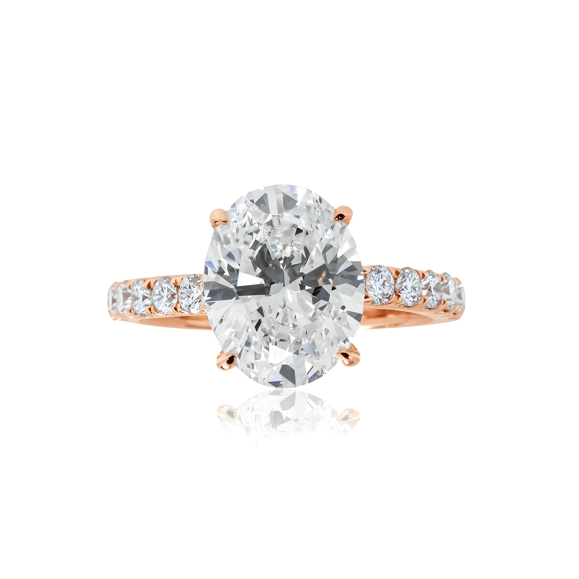 GIA 18K White Gold 4.49ct Oval Cut Diamond Engagement Ring 5.15ctw