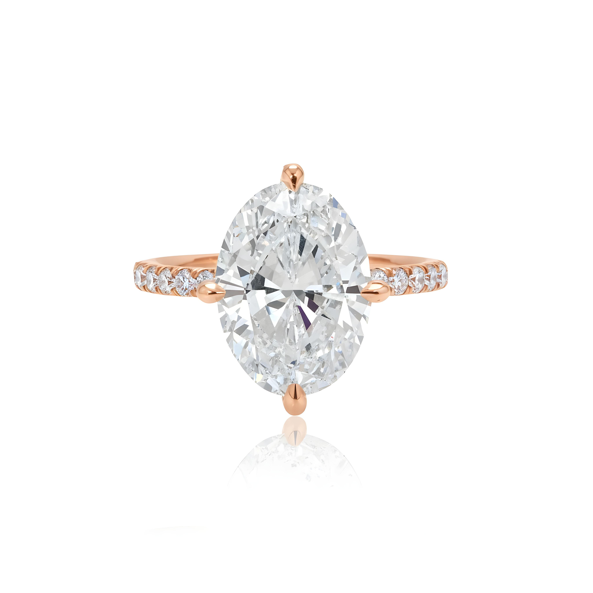 GIA Platinum 5ct Oval Cut Diamond Engagement Ring 5.75ctw